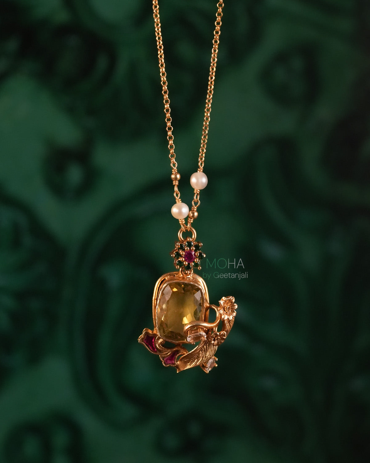 Vinisha Silver Pendant with Chain by MOHA
