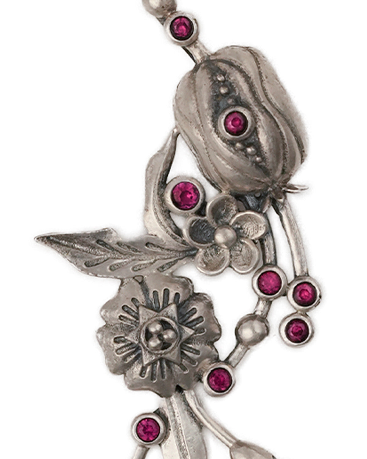 William Morris - Blossom Pod Vertical Silver Pendant by Moha (Only Pendant)