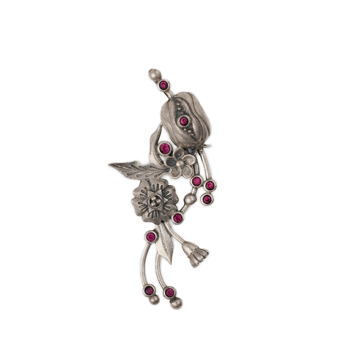 William Morris - Blossom Pod Vertical Silver Pendant by Moha (Only Pendant)