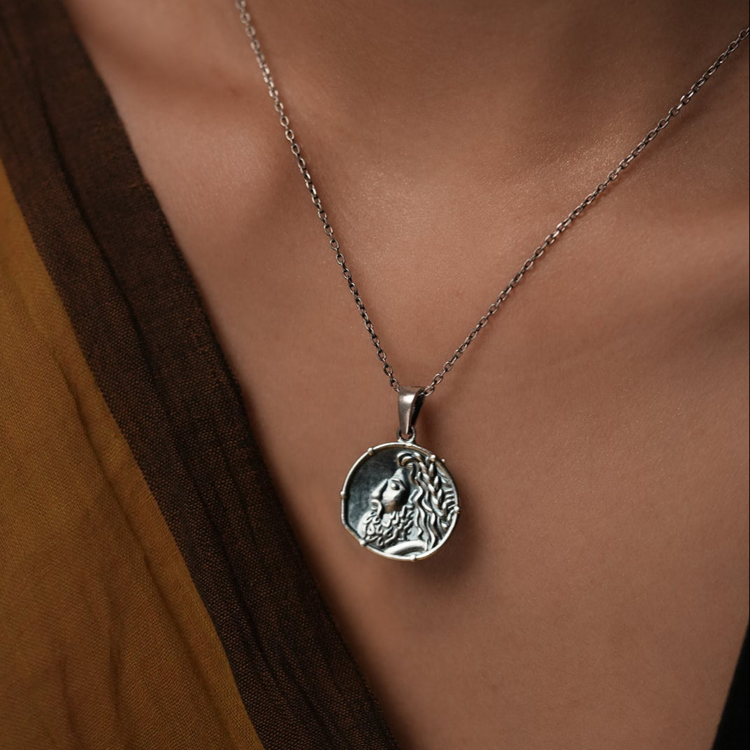 zeus silver pendant with chain by moha
