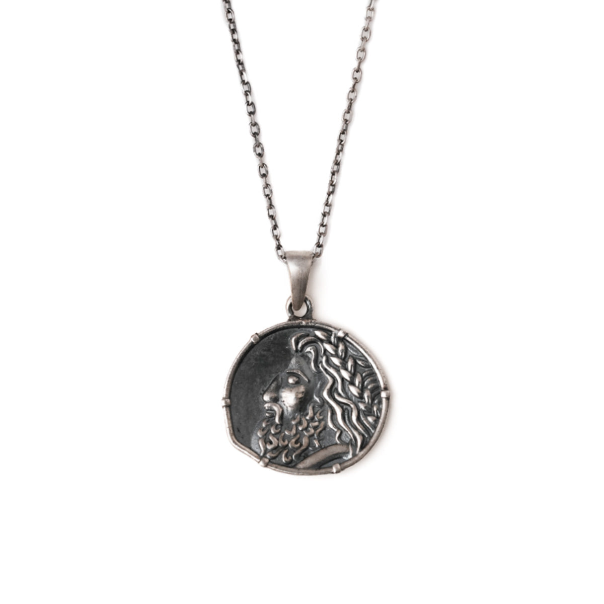 zeus silver pendant with chain by moha