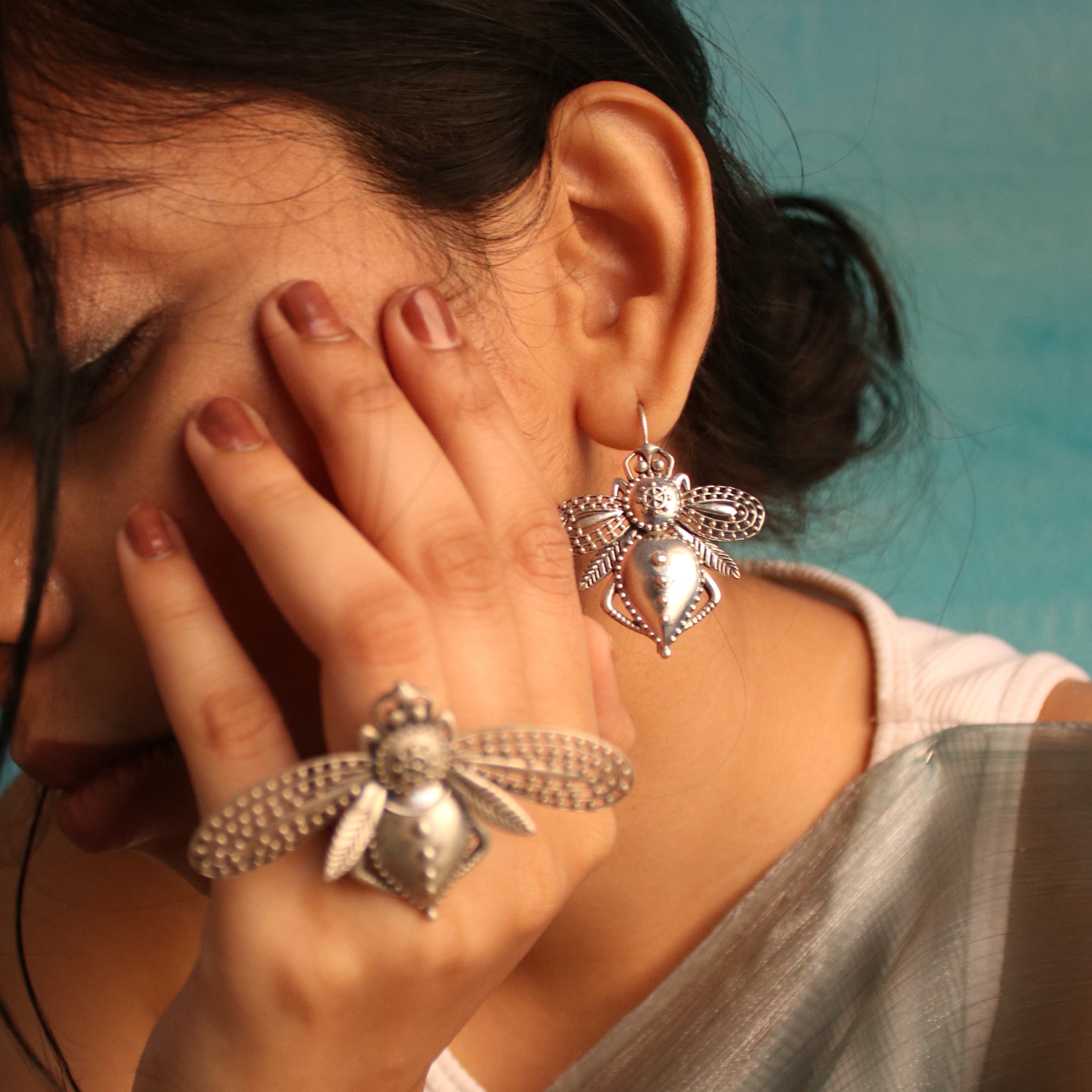 bhawara silver earrings by moha