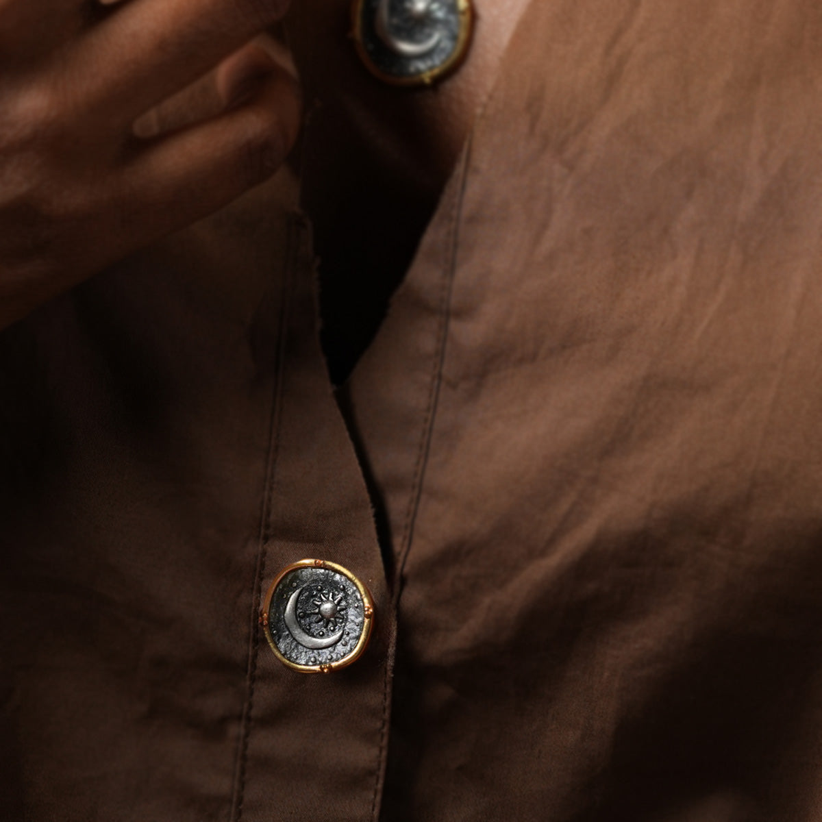 celestial duo silver brooch pin by moha