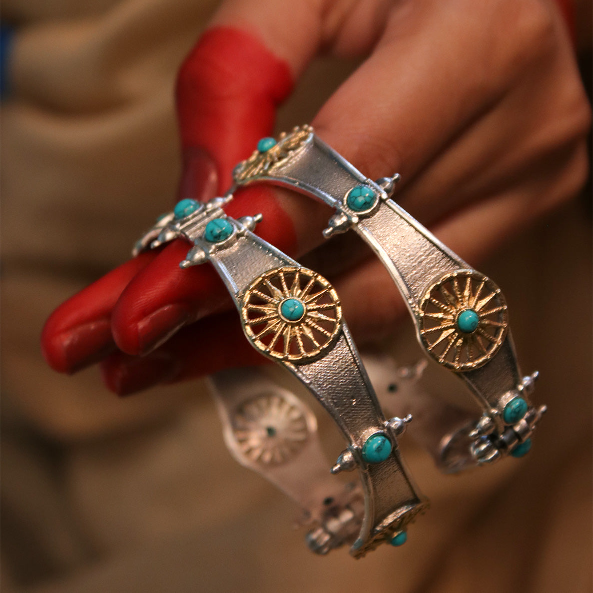 chakra valaya silver bangle by moha