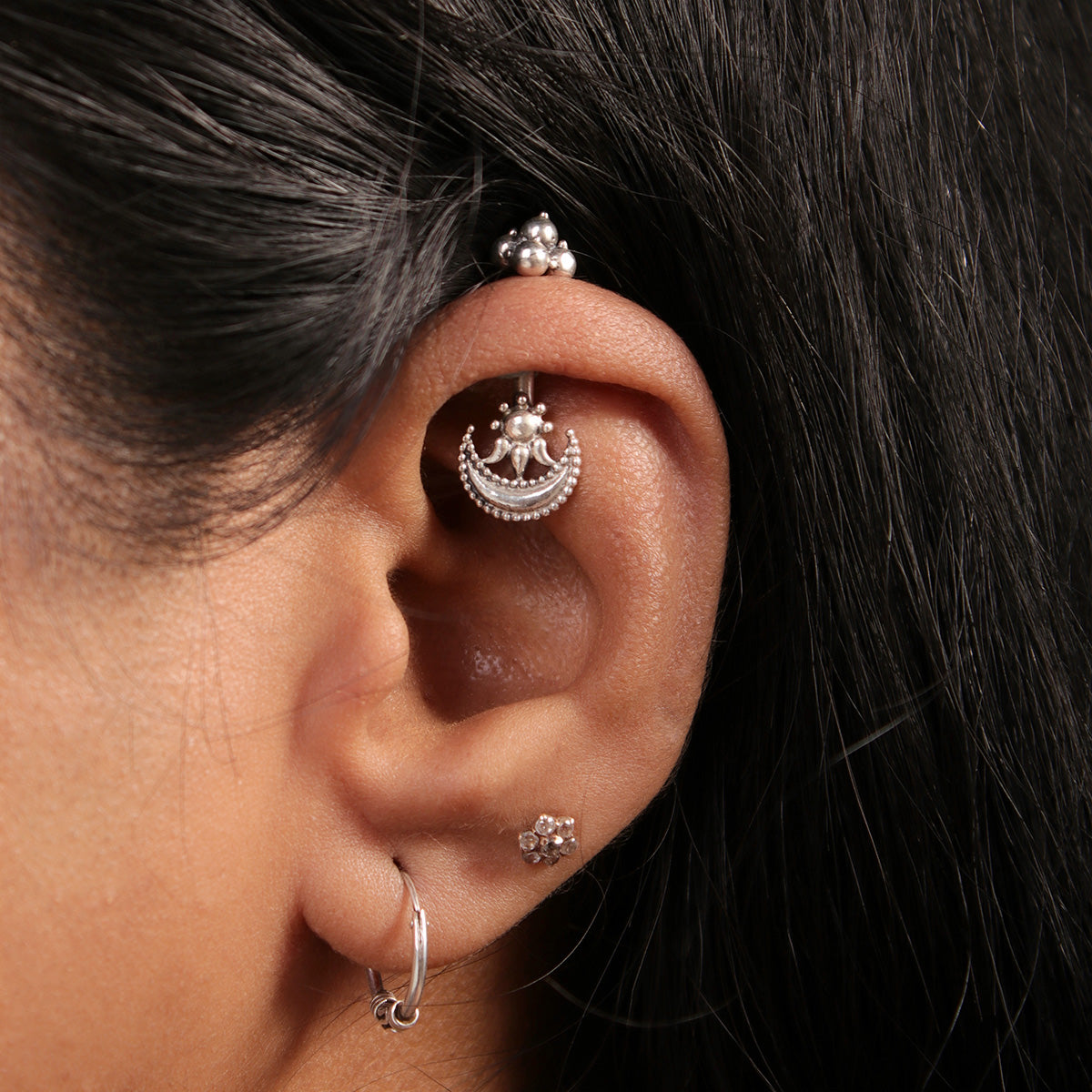 chand silver bugadi pierced by moha
