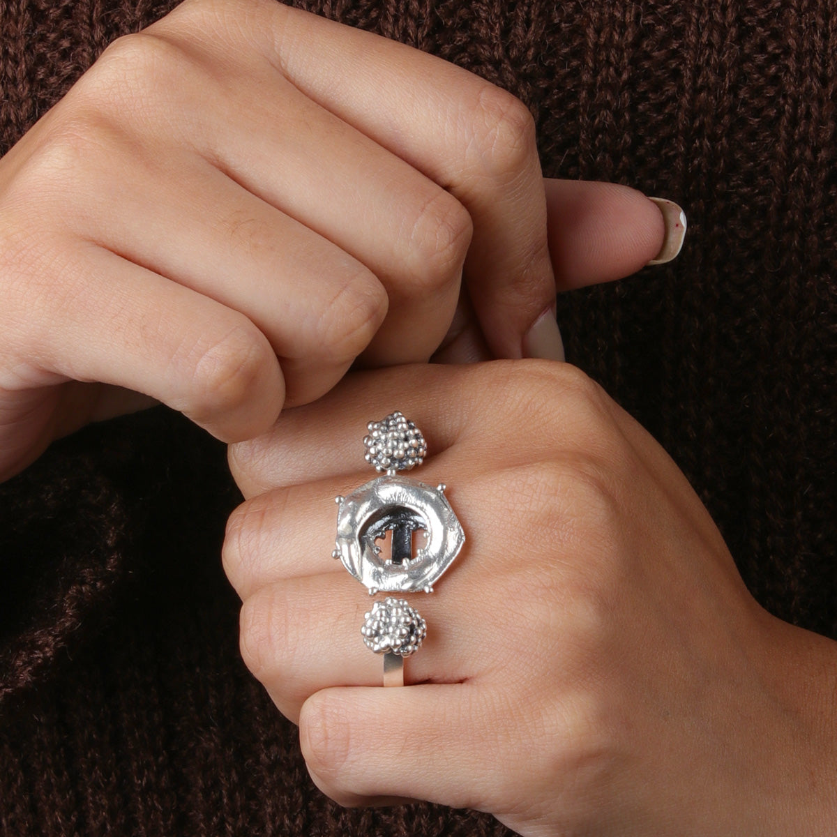 cosmos balance silver finger ring by moha