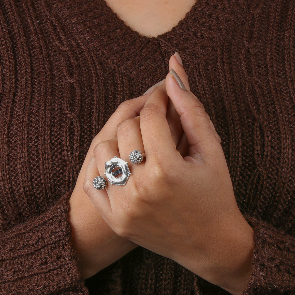 cosmos balance silver finger ring by moha