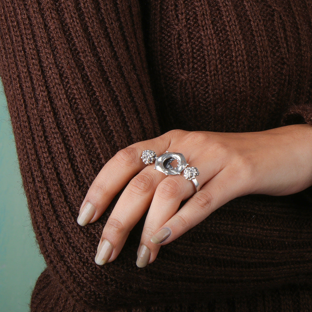 cosmos balance silver finger ring by moha