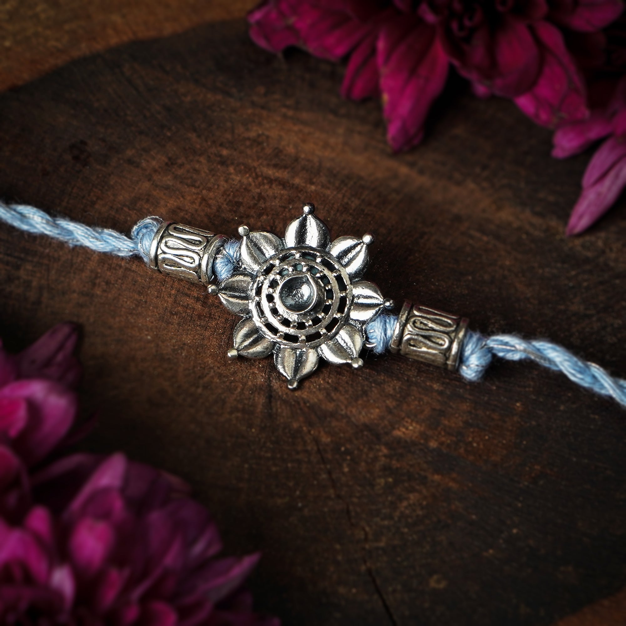 diya silver rakhi by moha