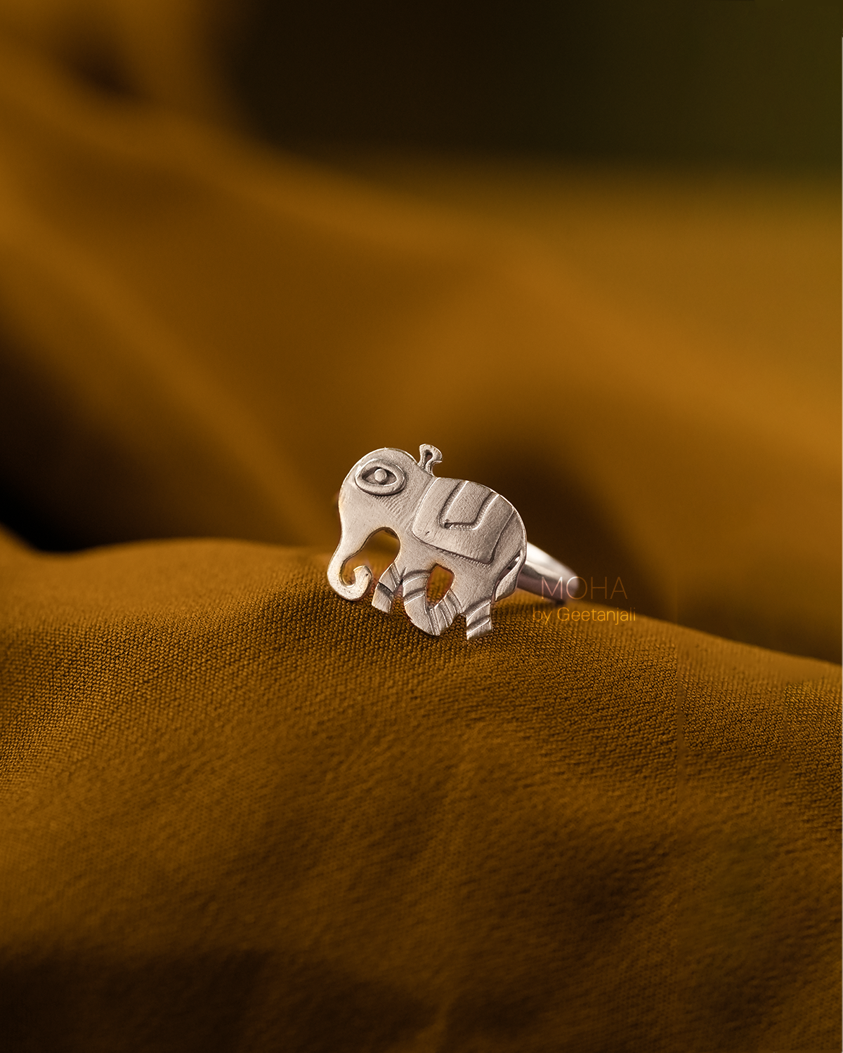 Gaja Silver Finger Ring by MOHA