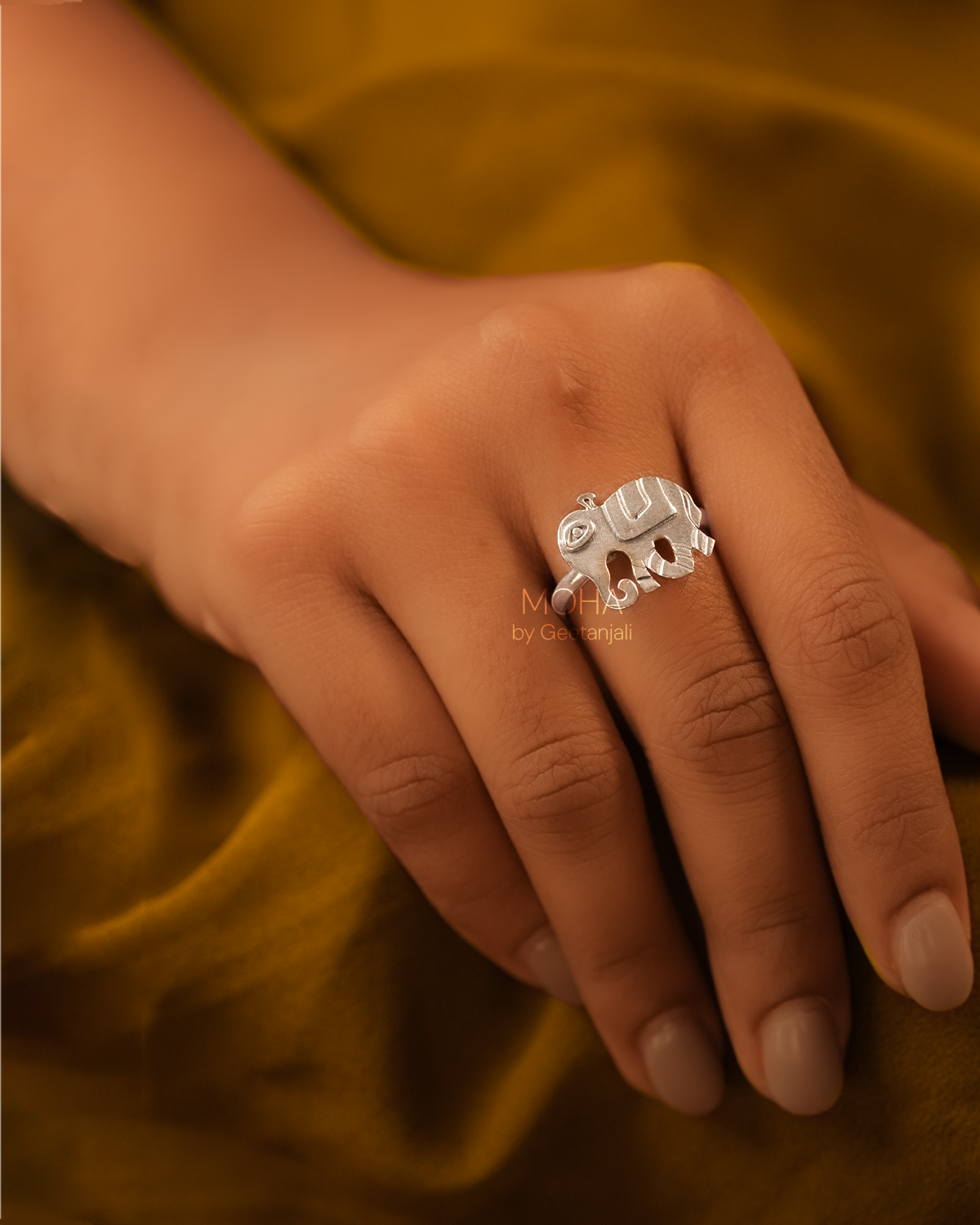 Gaja Silver Finger Ring by MOHA