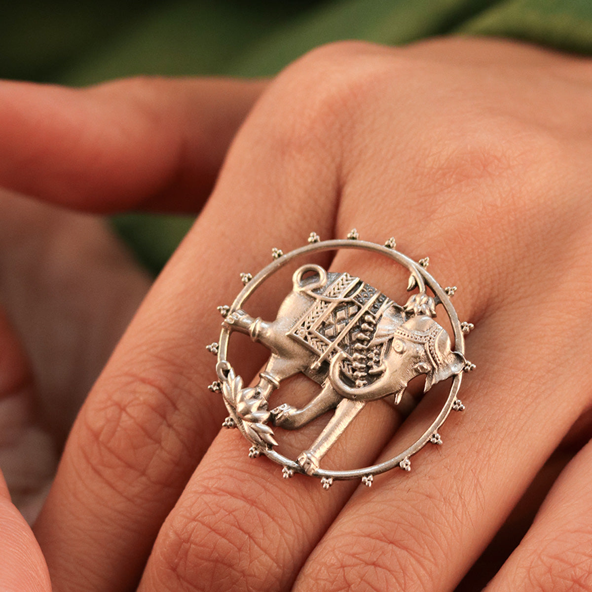 gaja gamini silver finger ring by moha