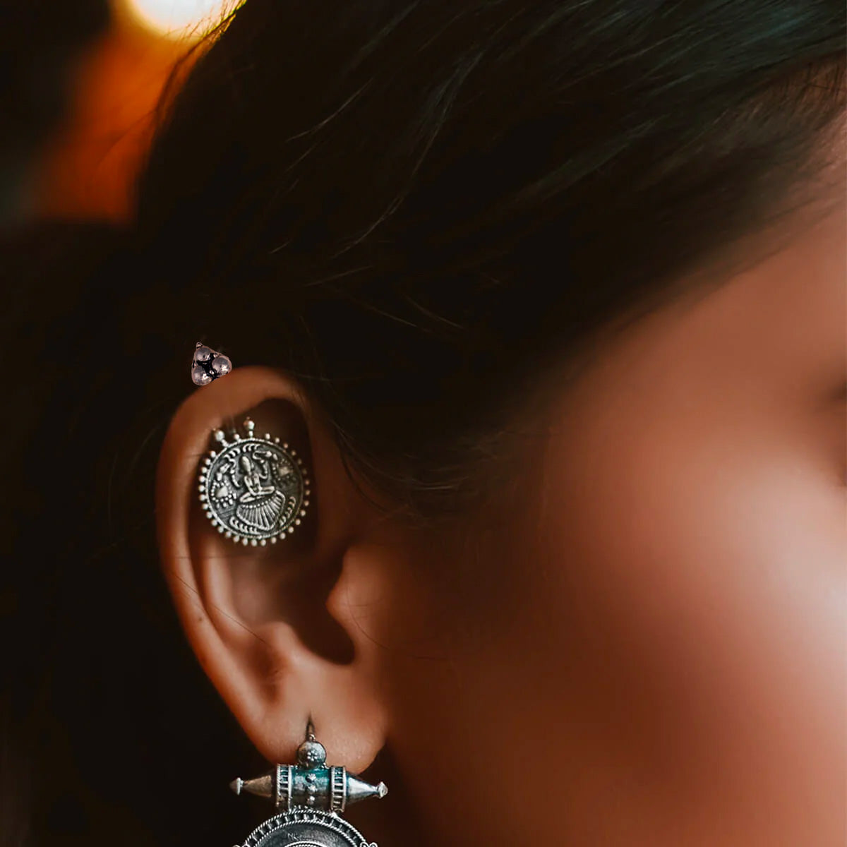 gajalaxmi silver bugadi pierced by moha