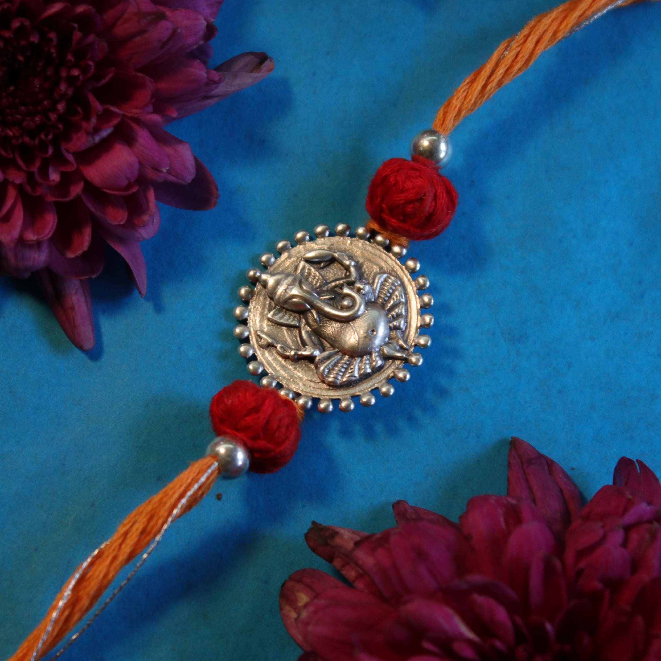 ganesha silver rakhi by moha