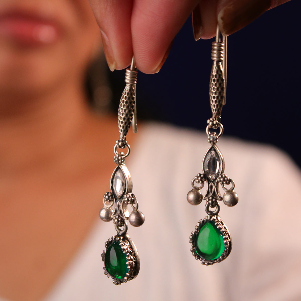 Mehak Silver Earrings By MOHA