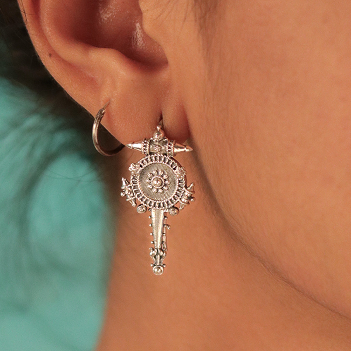 hingora silver dangle earring small by moha