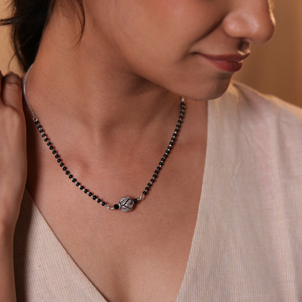 ira silver mangalsutra by moha