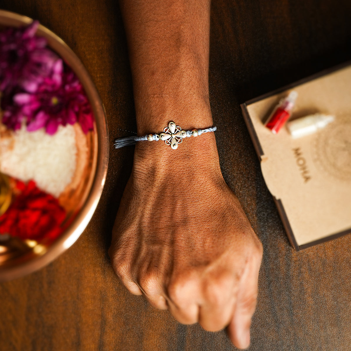 kairav silver rakhi by moha