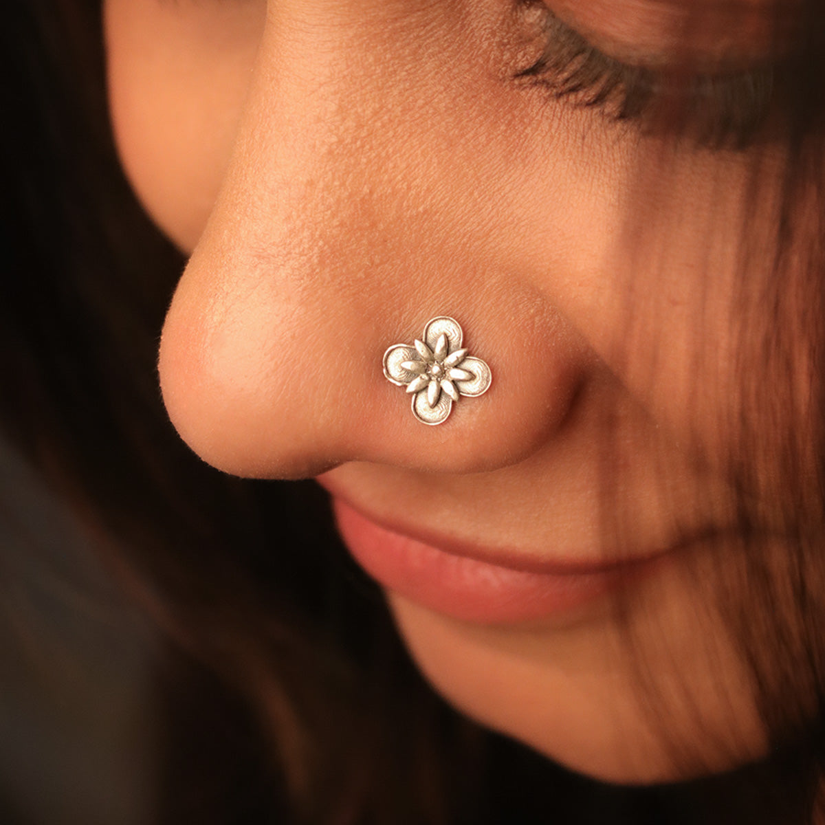 kaner silver nosepin pierced by moha