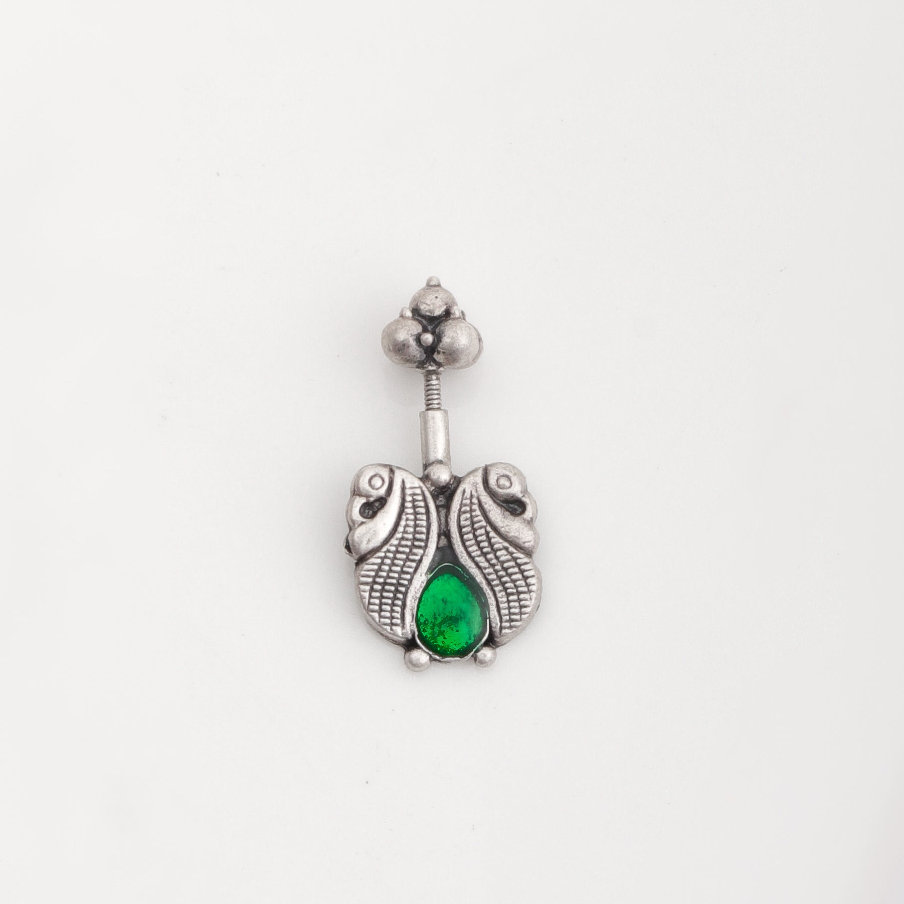 kuhoo silver bugadi pierced green by moha