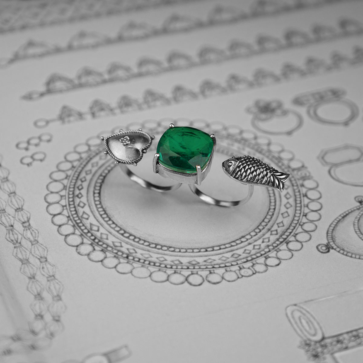 mahaseer double finger ring by moha