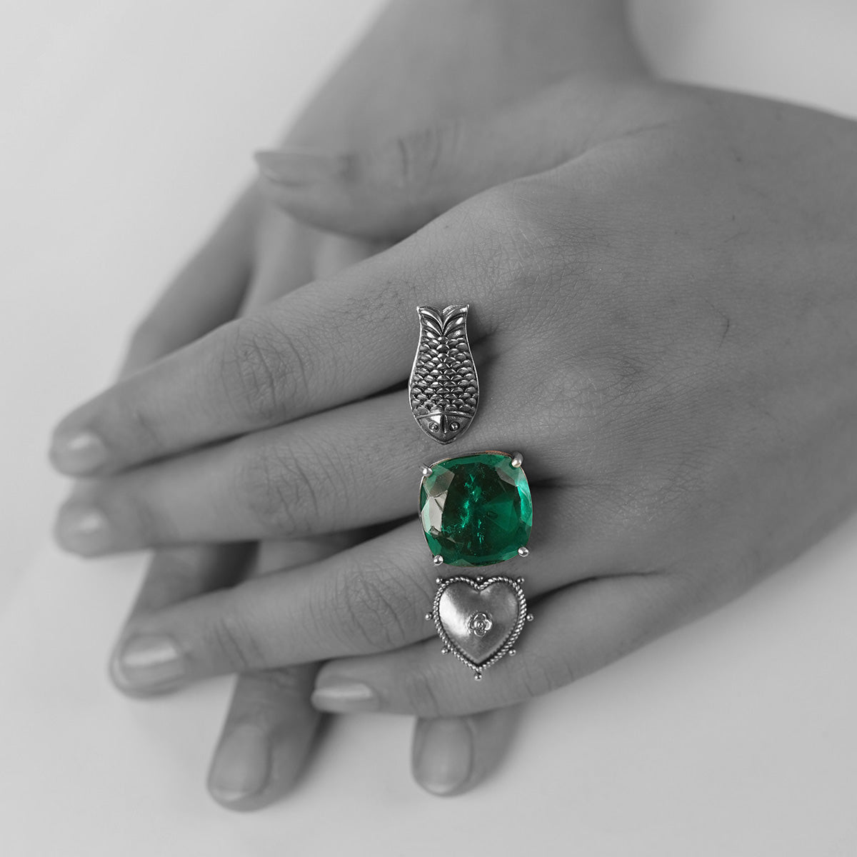 mahaseer double finger ring by moha