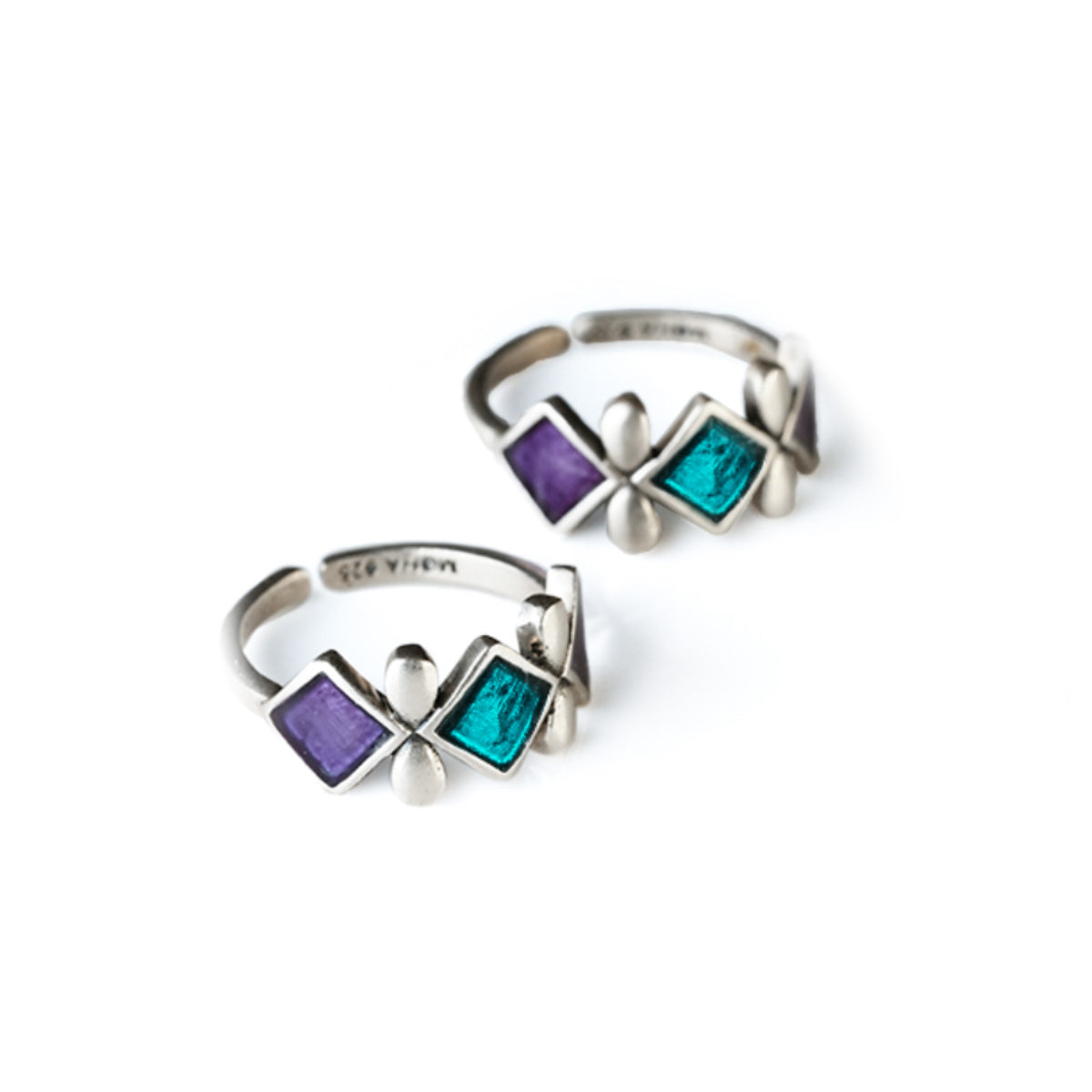 neela silver toe rings by moha