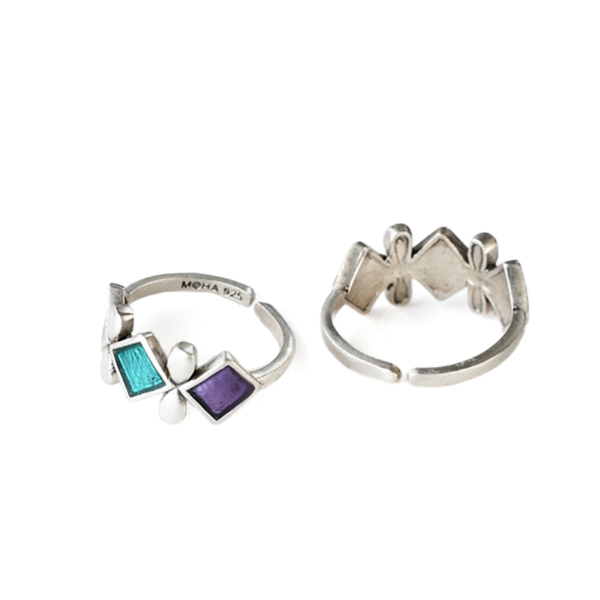 neela silver toe rings by moha