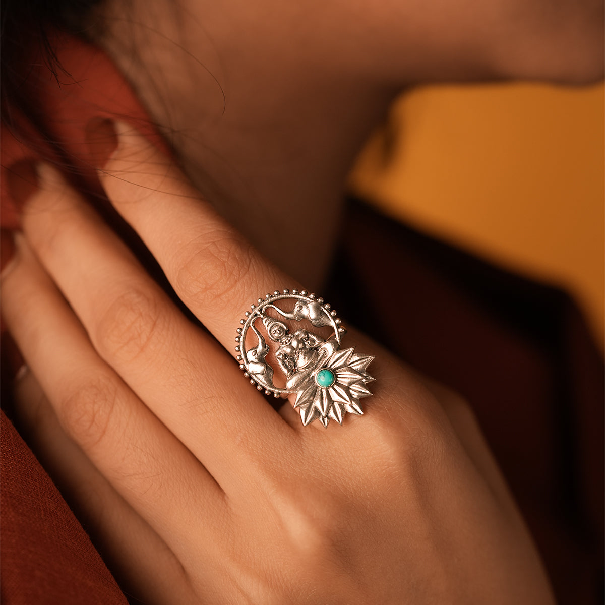 padma lakshmi silver finger ring by moha
