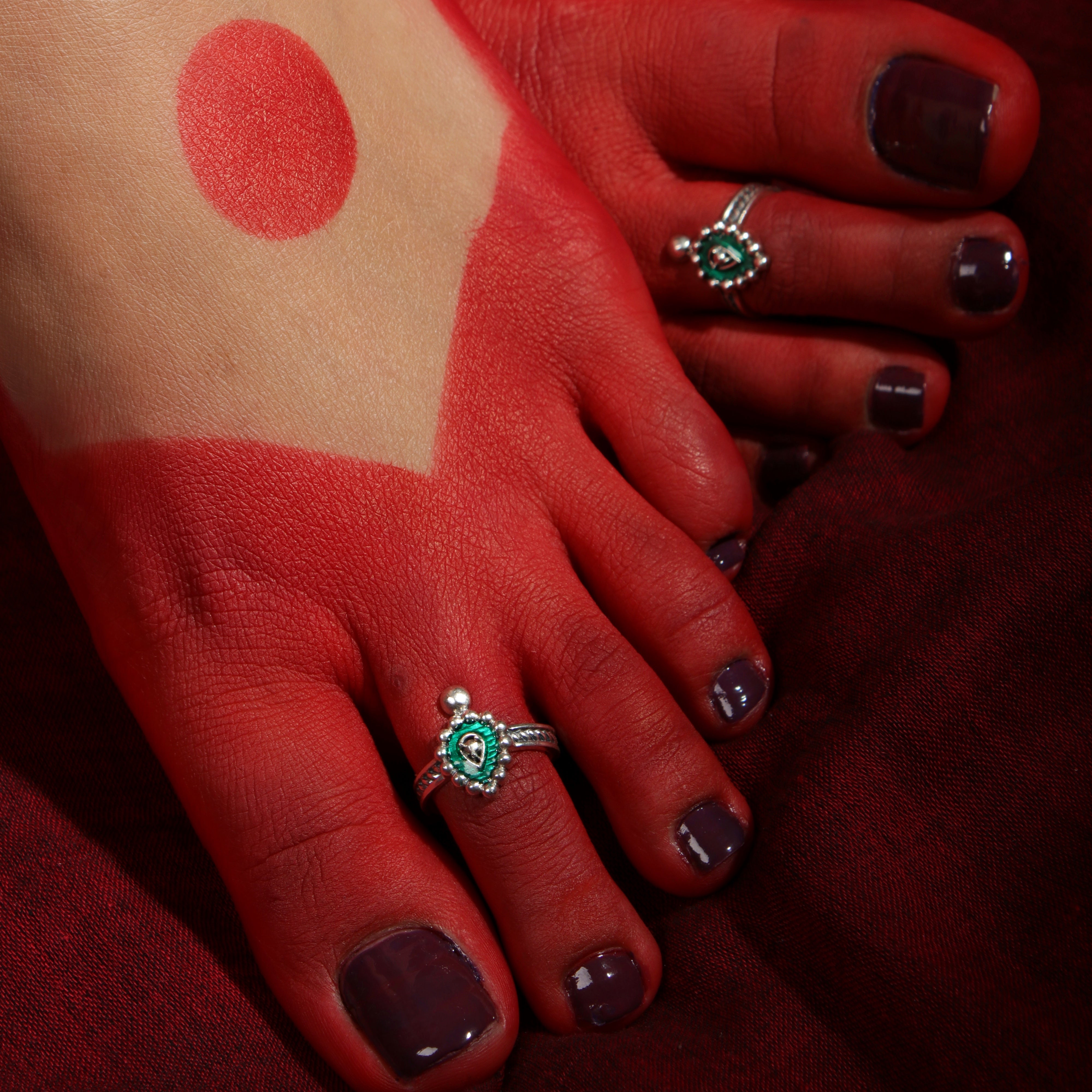 panna silver toe rings by moha