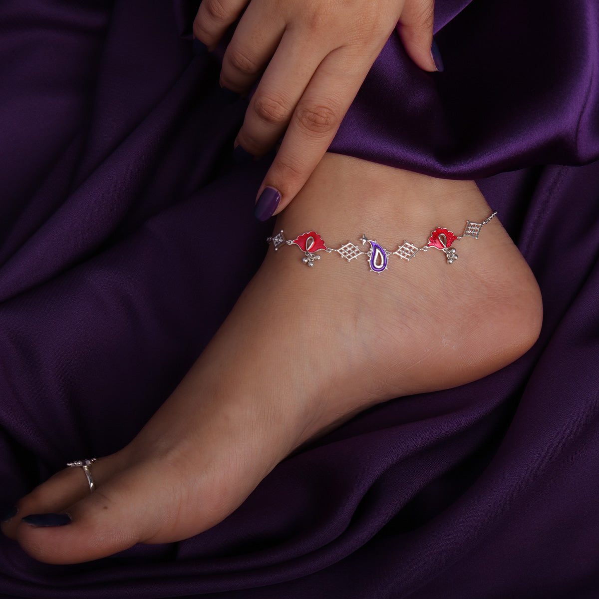 phulpatti silver bracelet anklet by moha