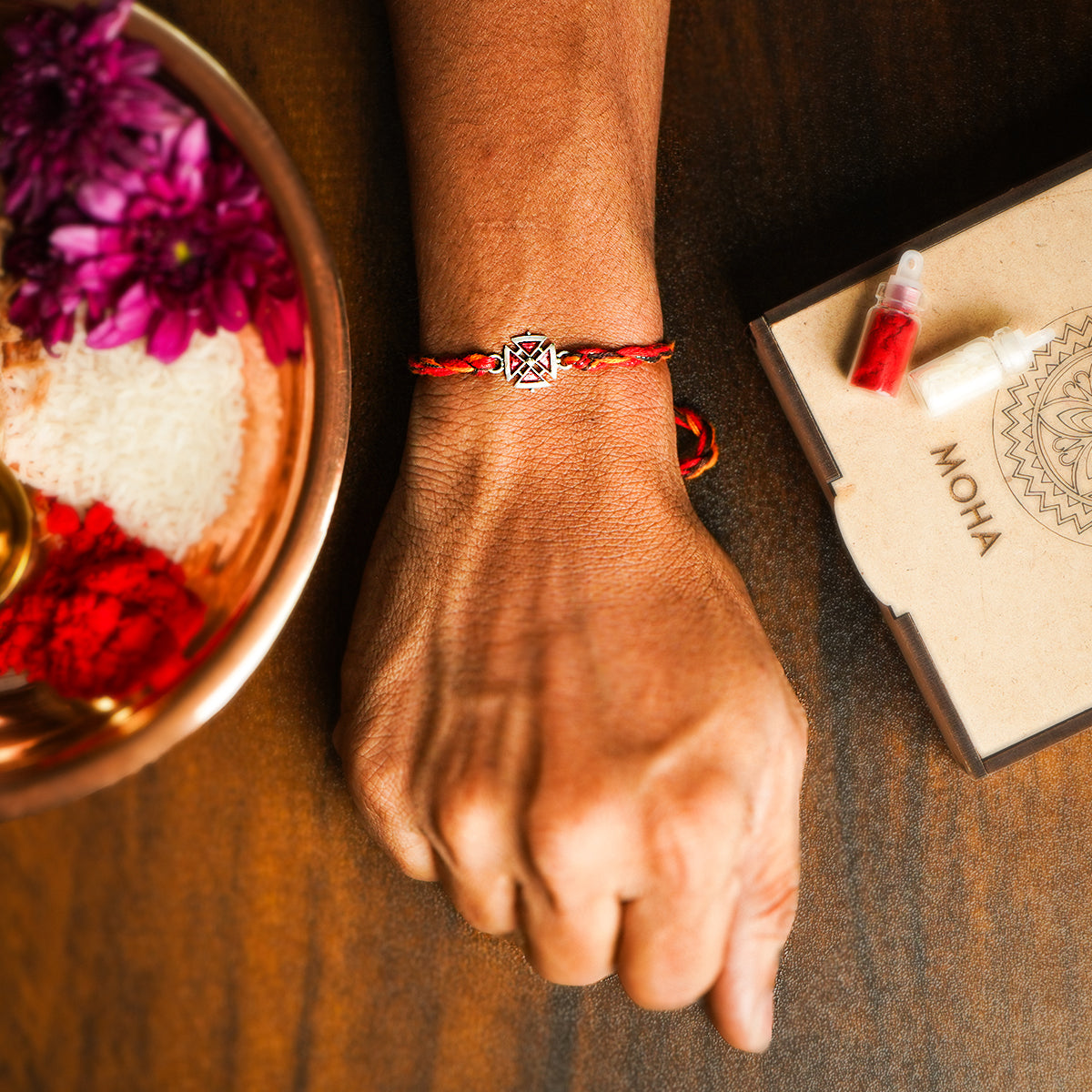 raga silver rakhi by moha