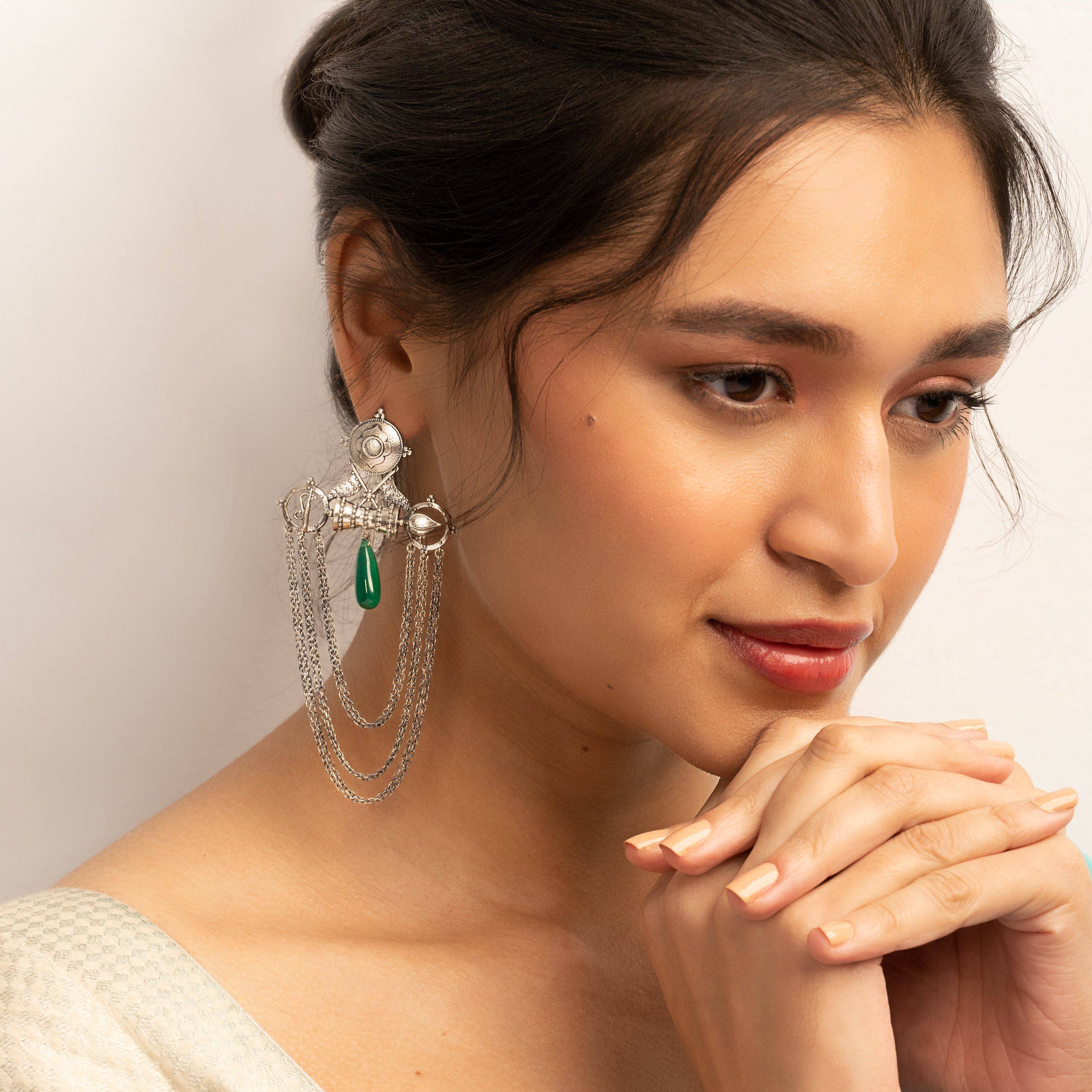 ribbon silver earrings by moha