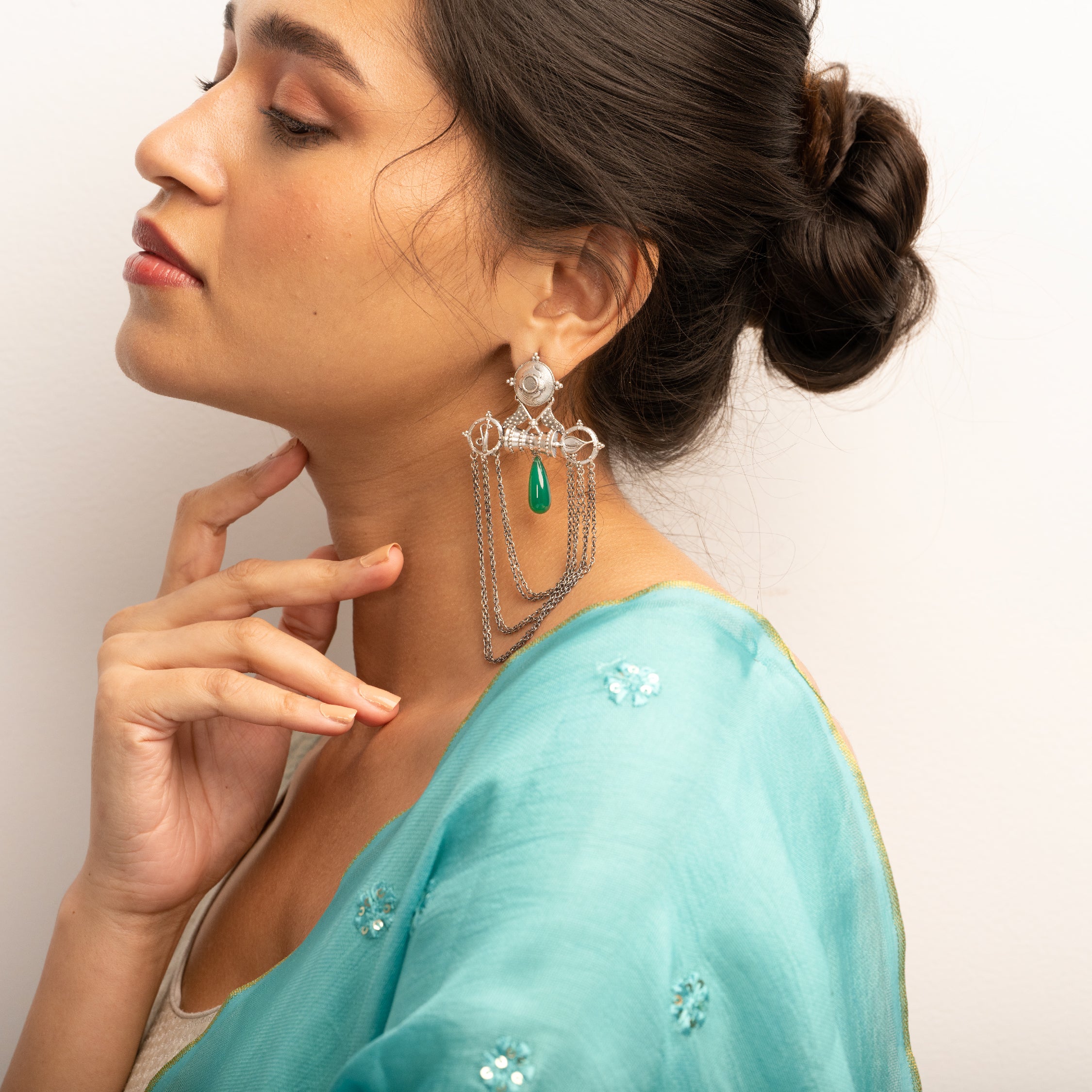 ribbon silver earrings by moha