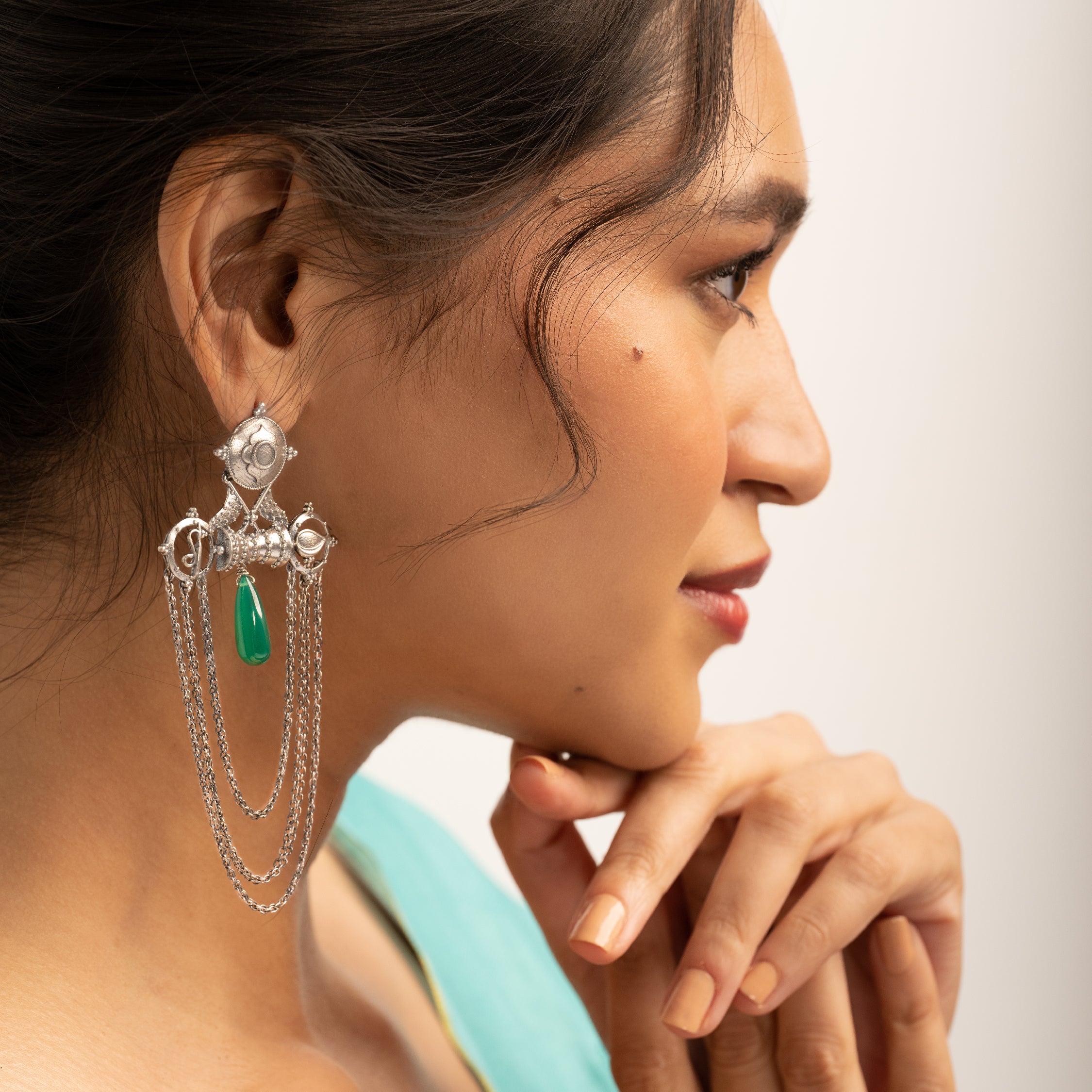 ribbon silver earrings by moha