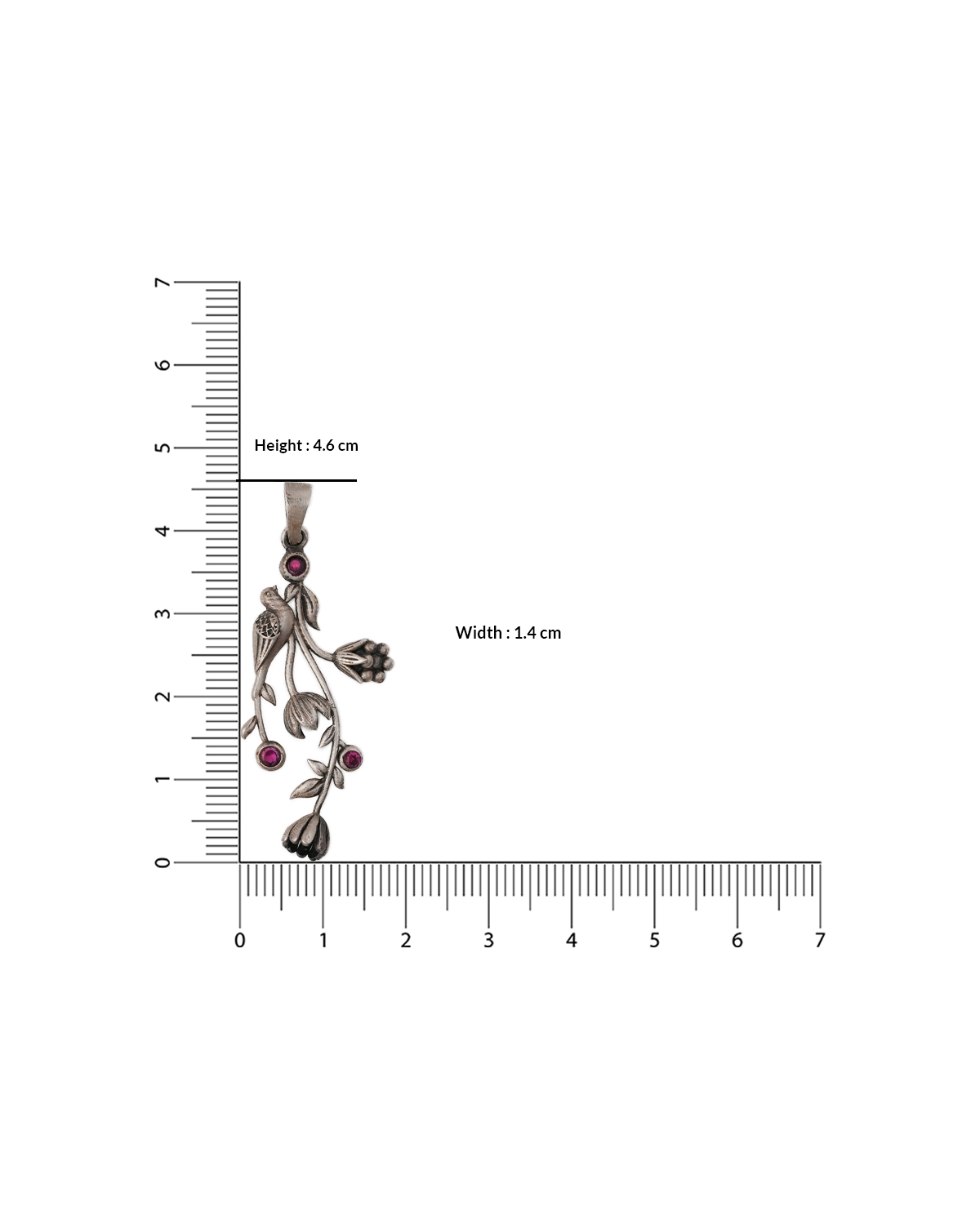 William Morris - Strawberry Thief Vertical Silver Pendant by Moha (Only Pendant)