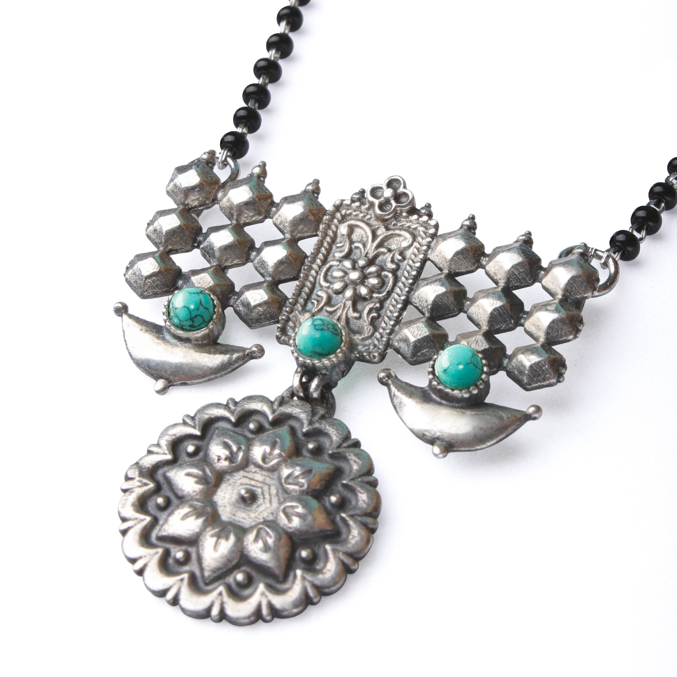 Dulari Silver Mangalsutra [Turquoise] by MOHA