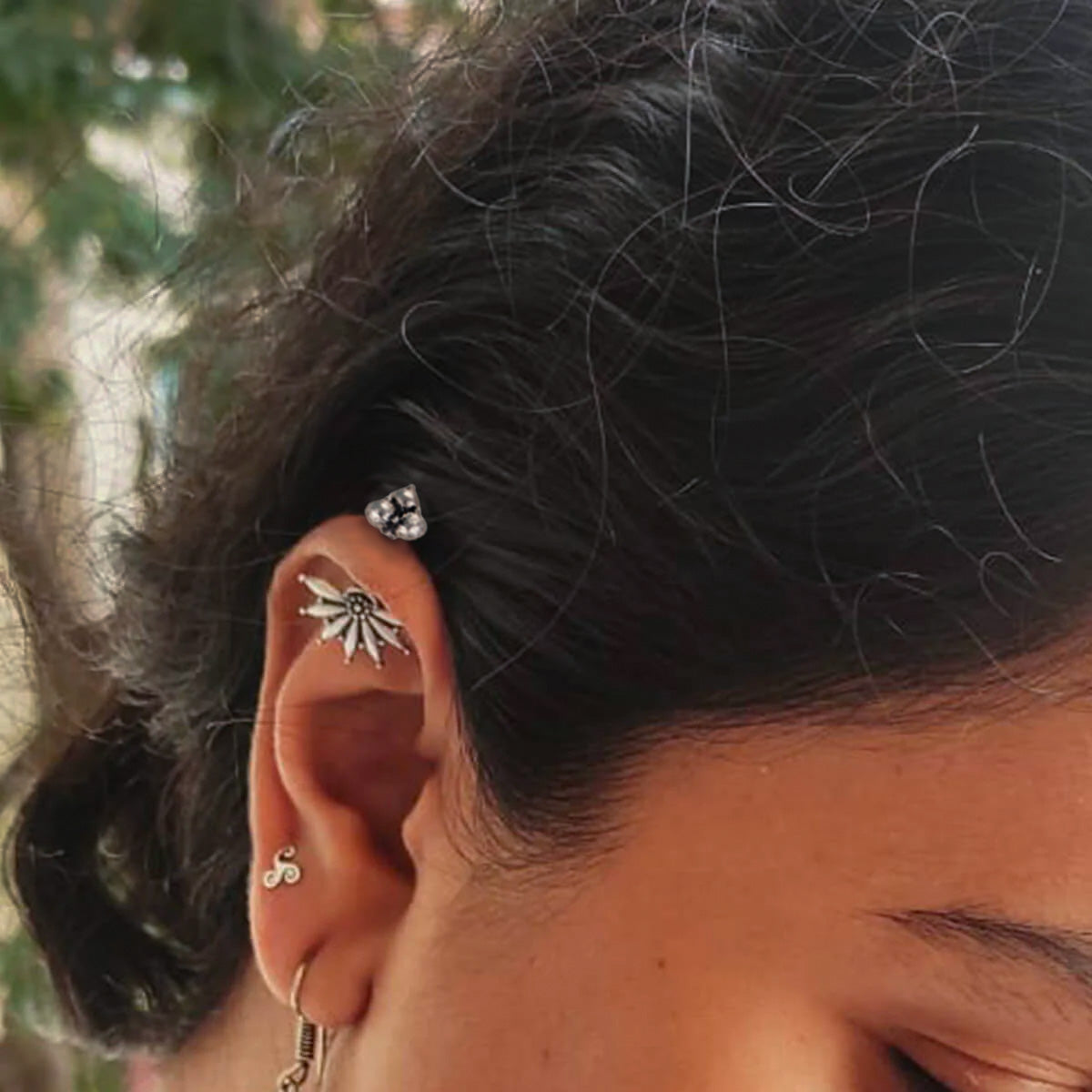 surya silver bugadi pierced by moha