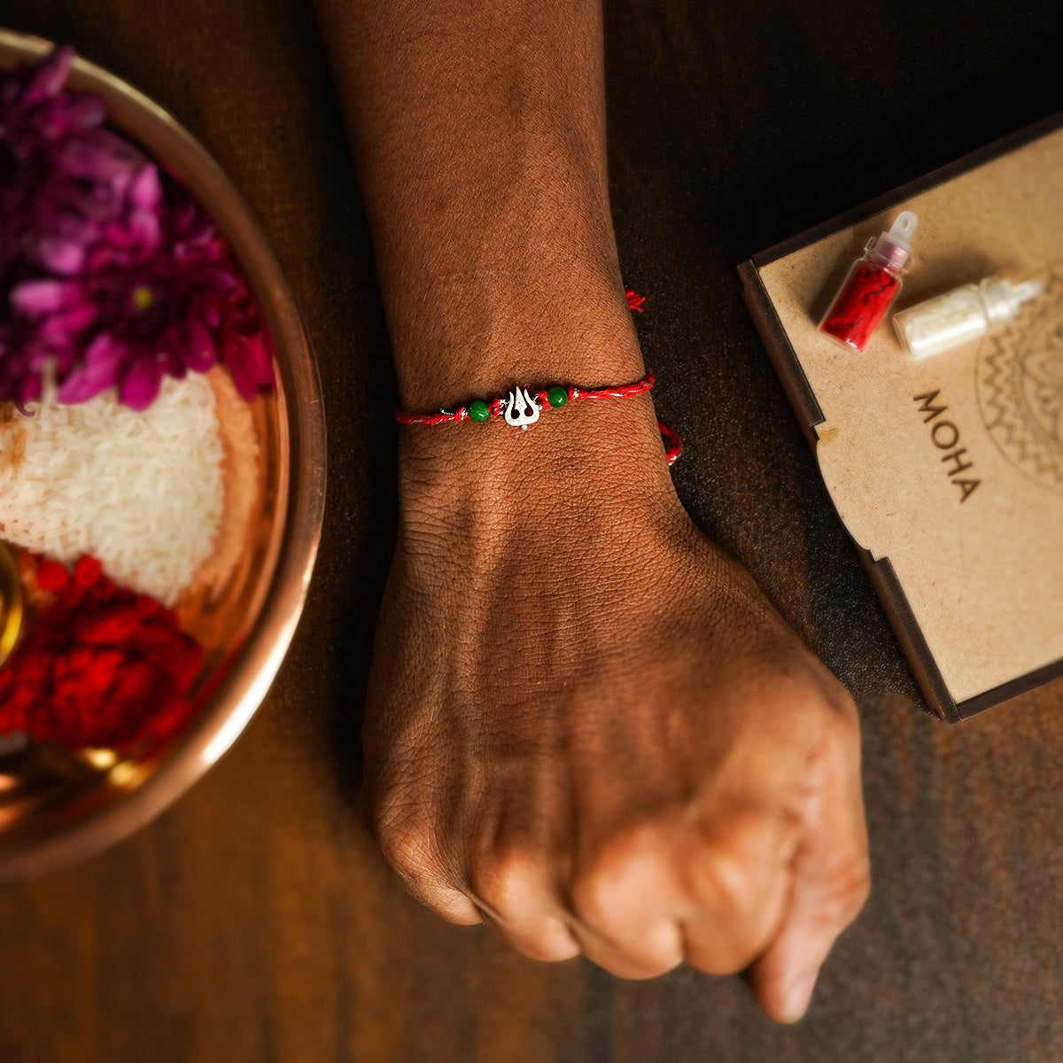 trishul silver rakhi by moha