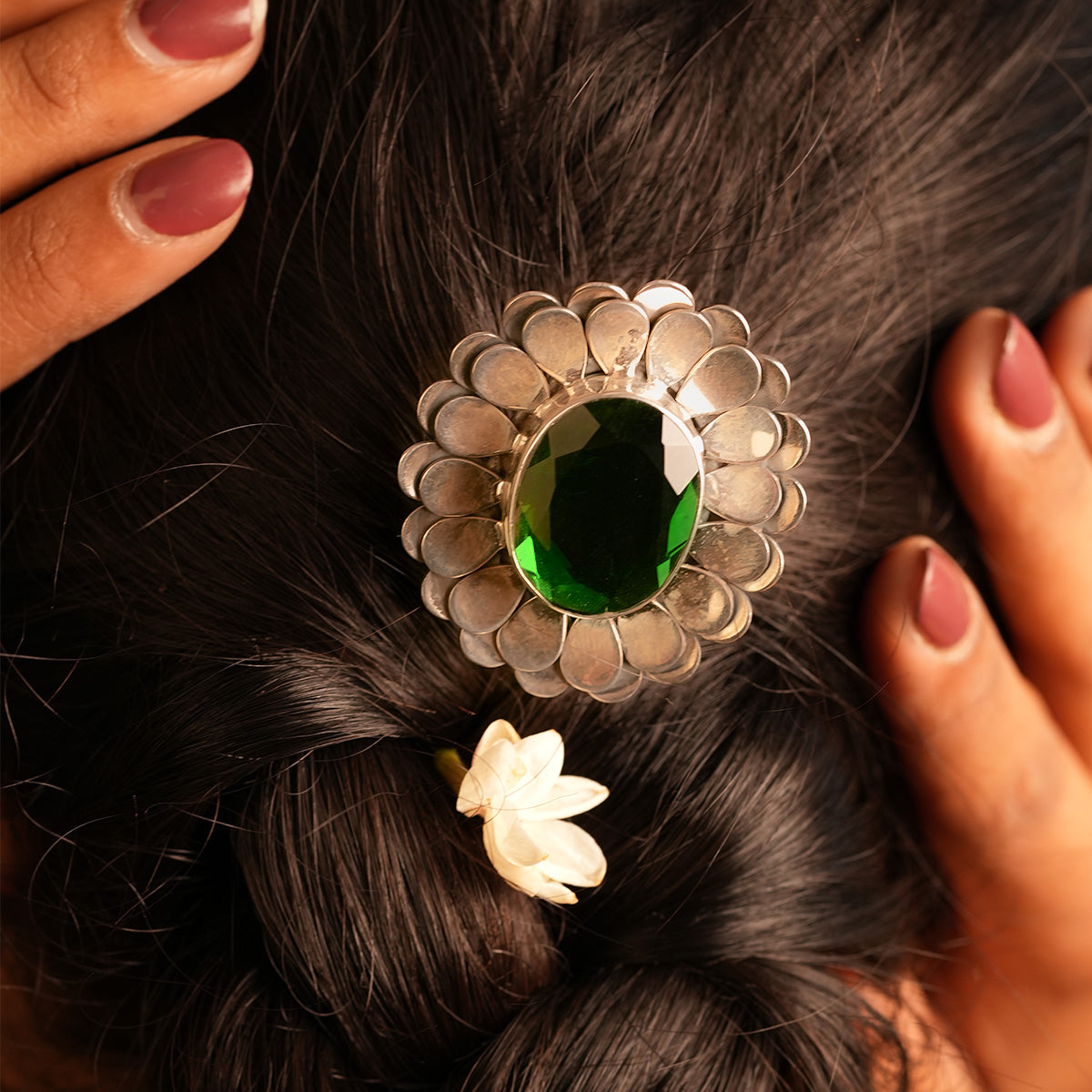 tulika silver hairpin by moha