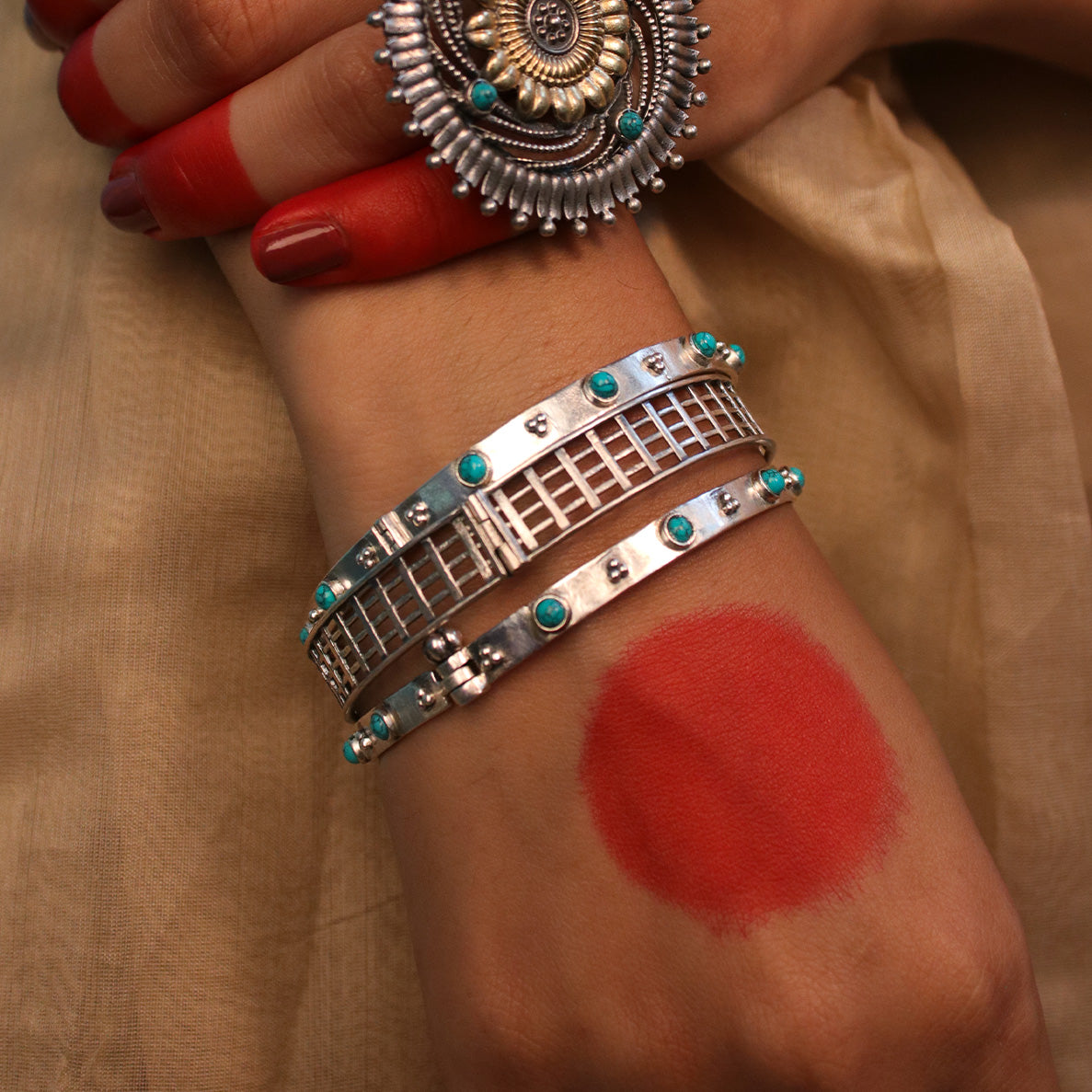 vedika silver bangle by moha
