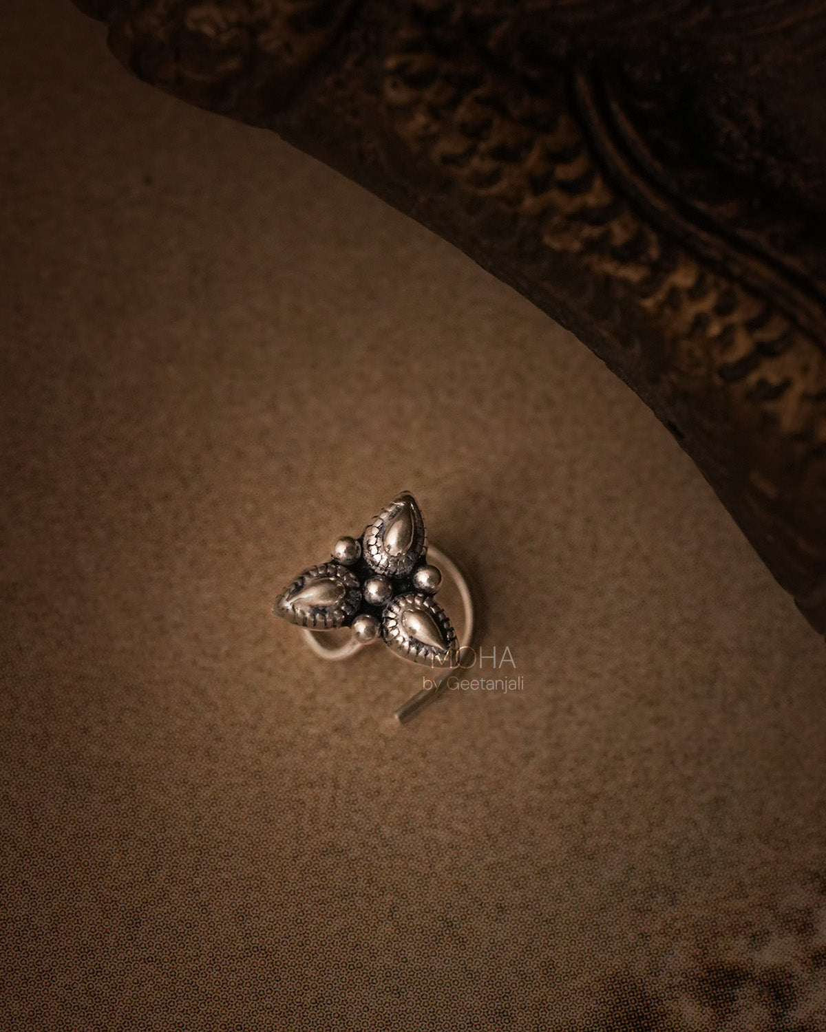 Vrinda Silver Nosepin by MOHA