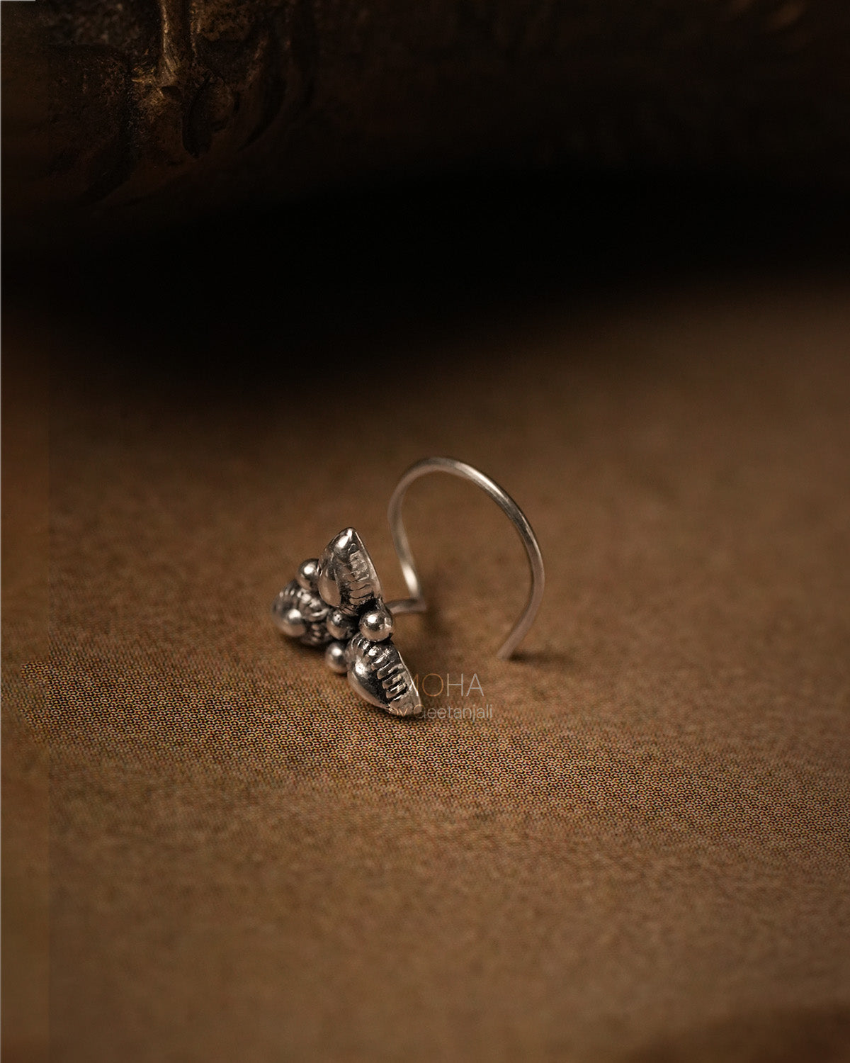 Vrinda Silver Nosepin by MOHA