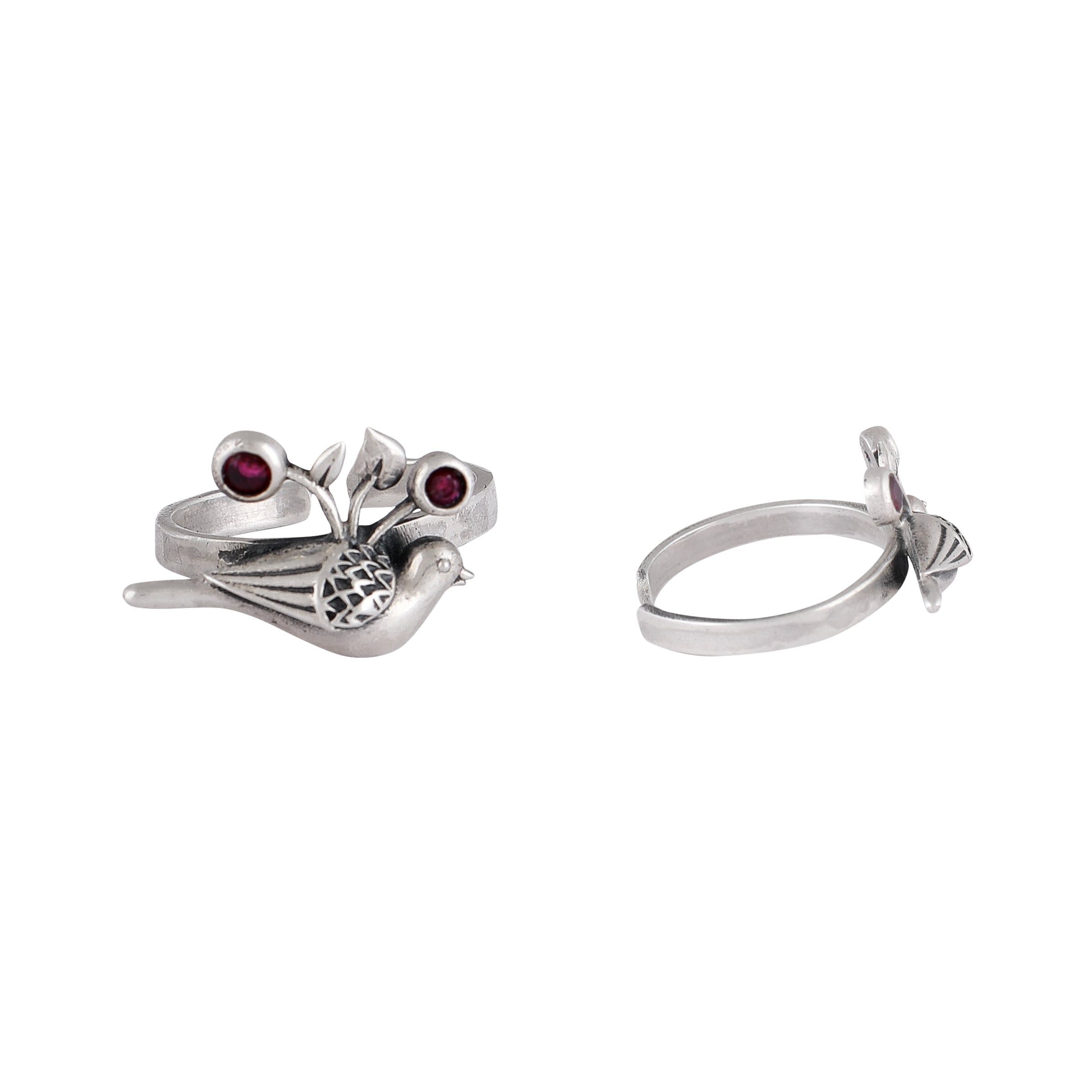 William Morris - Strawberry Thief Silver Toe Ring by Moha