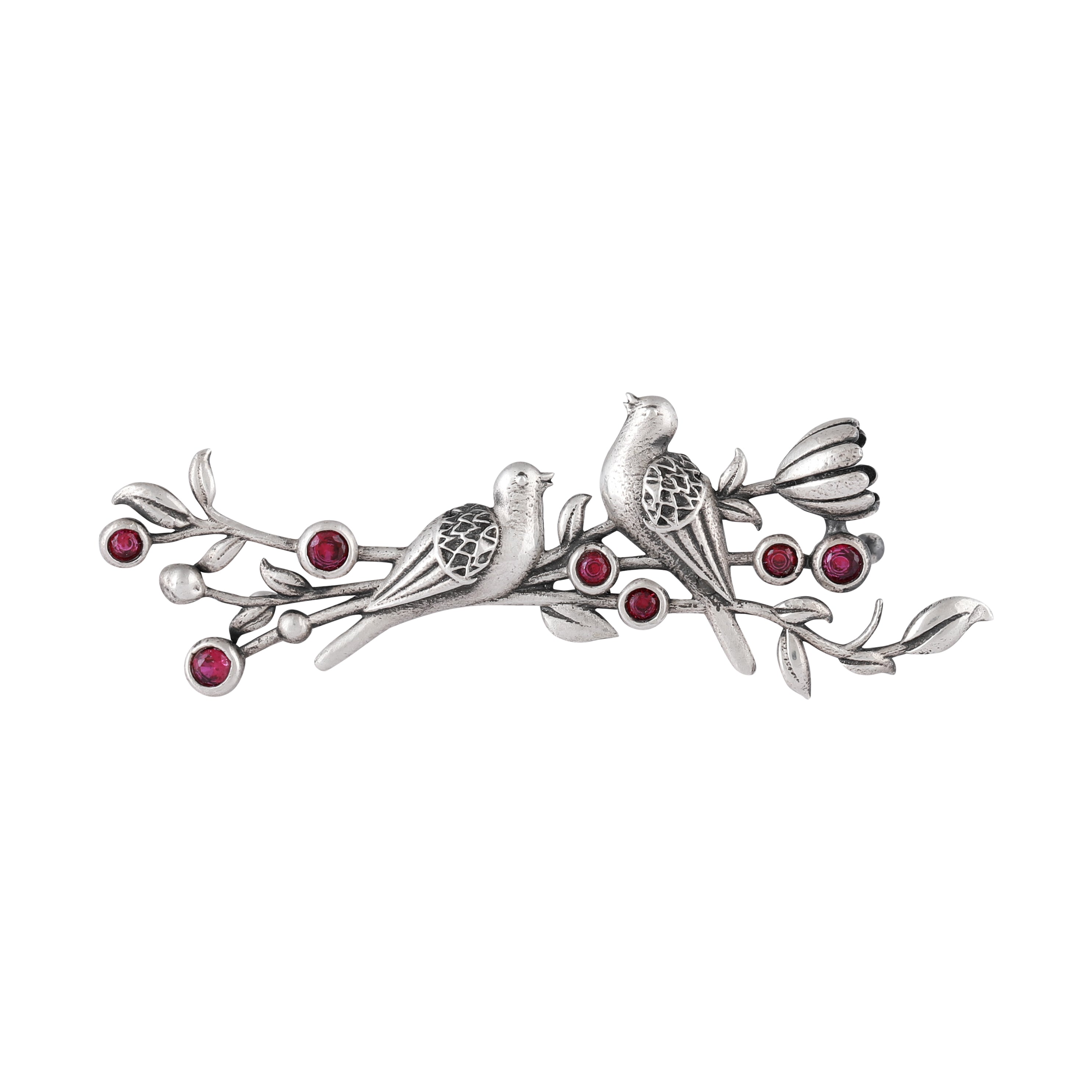 William Morris - Strawberry Thief Silver Double Finger Ring by Moha