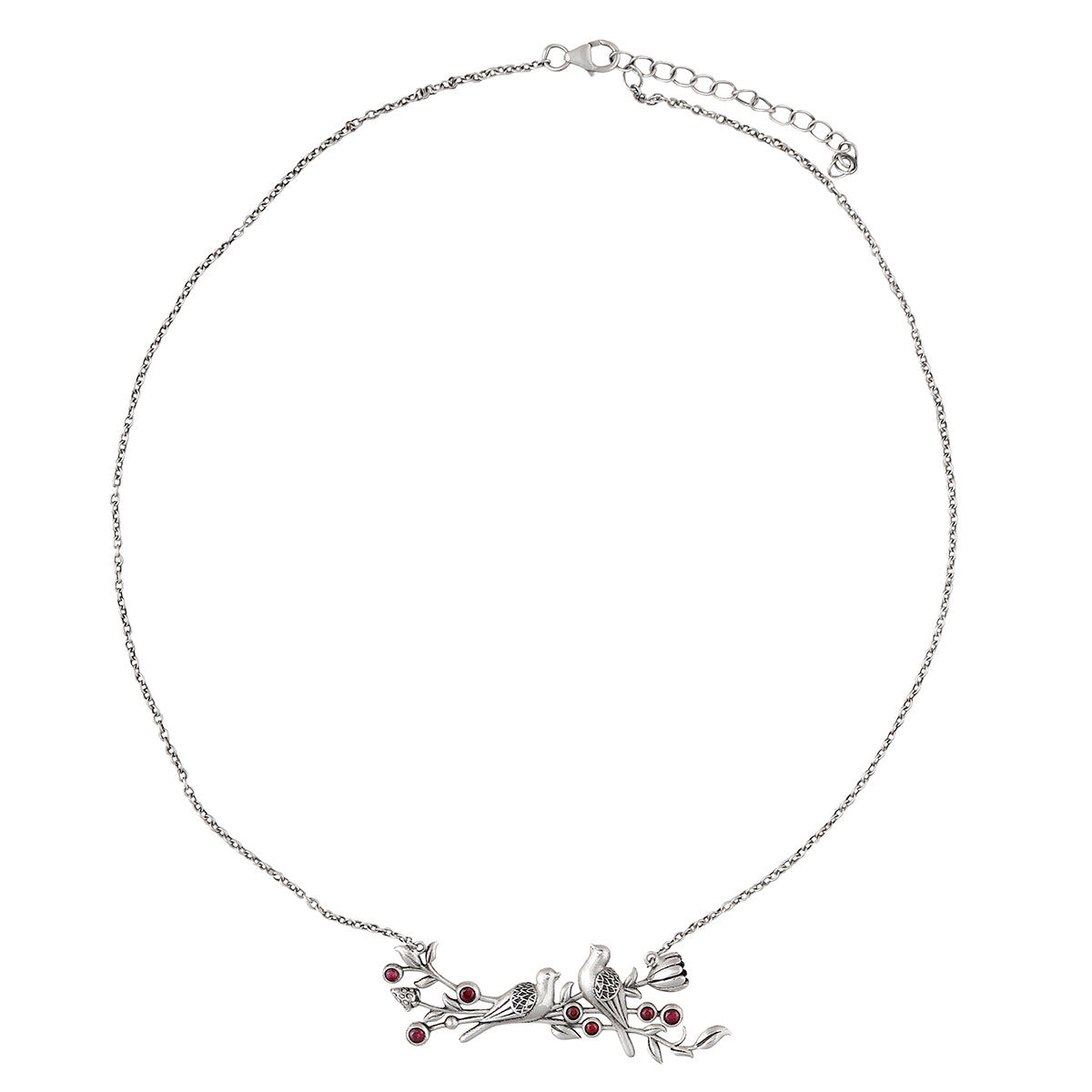 William Morris - Strawberry Thief Horizontal Silver Pendant by Moha