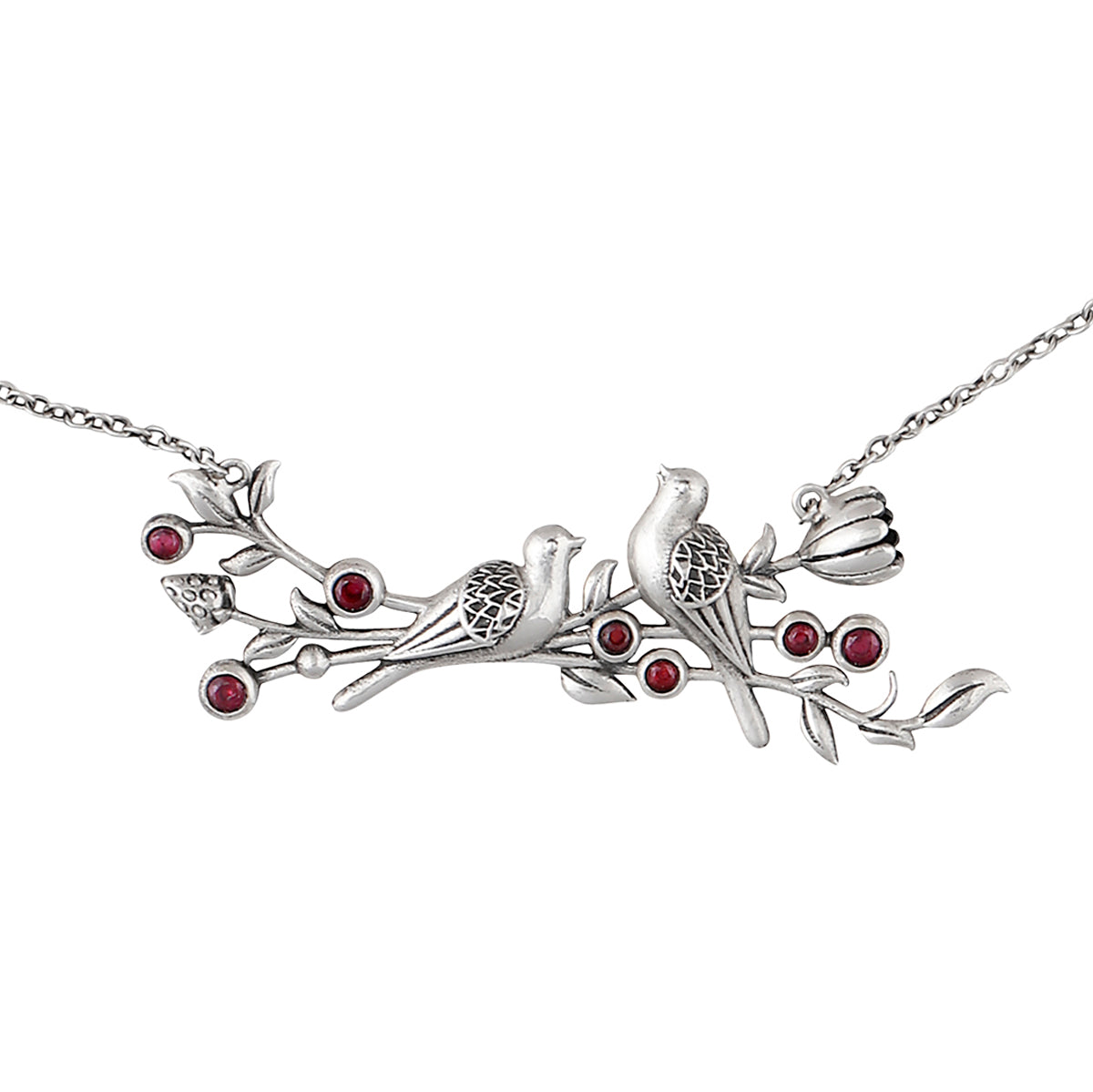 William Morris - Strawberry Thief Horizontal Silver Pendant by Moha