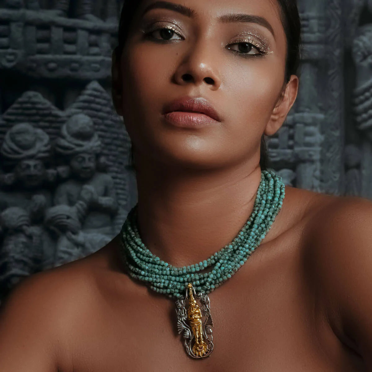 abhishek lakshmi silver necklace by moha