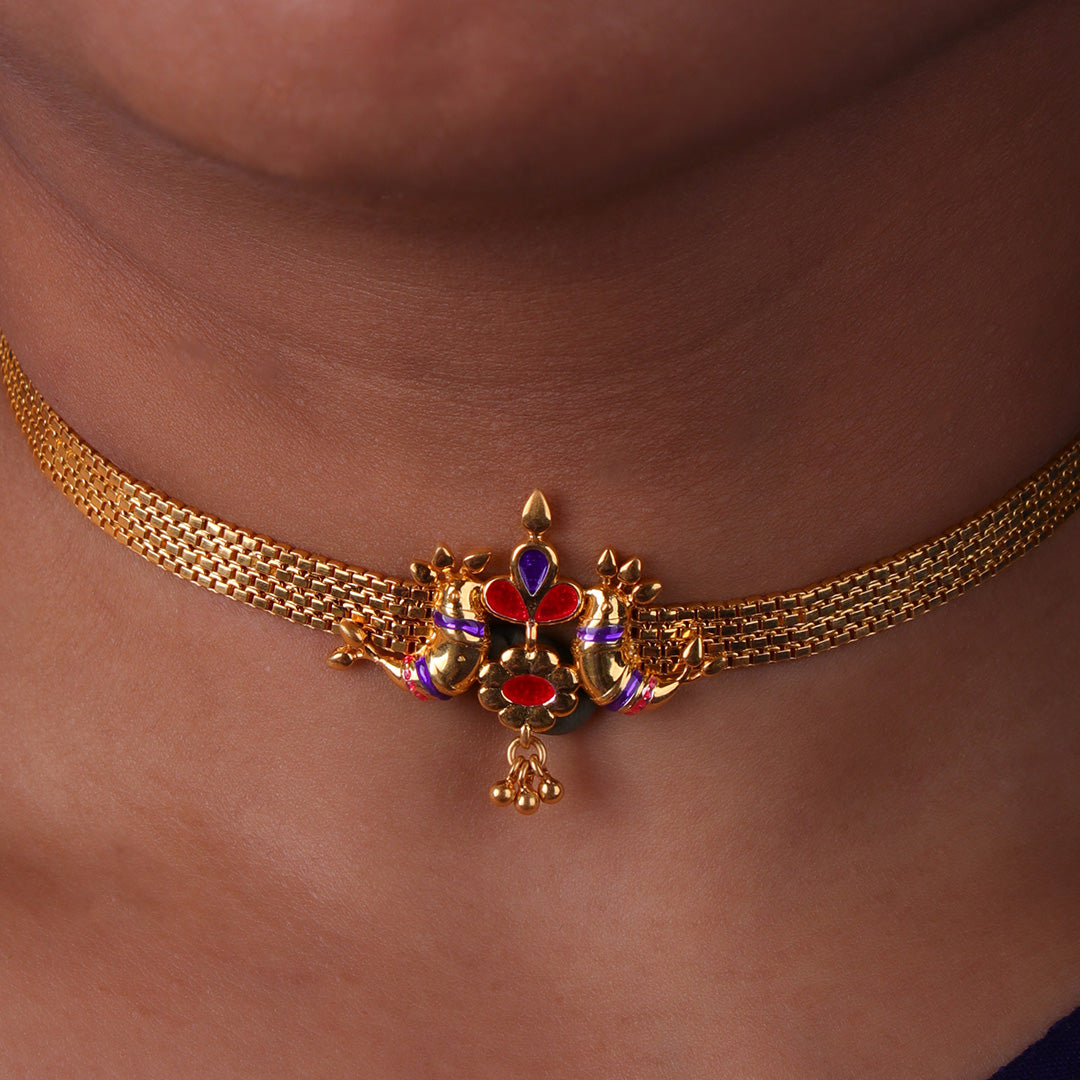 pakhi silver choker necklace by moha