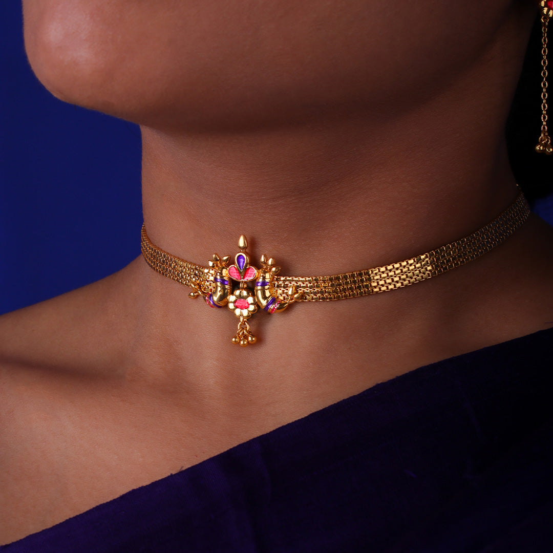pakhi silver choker necklace by moha